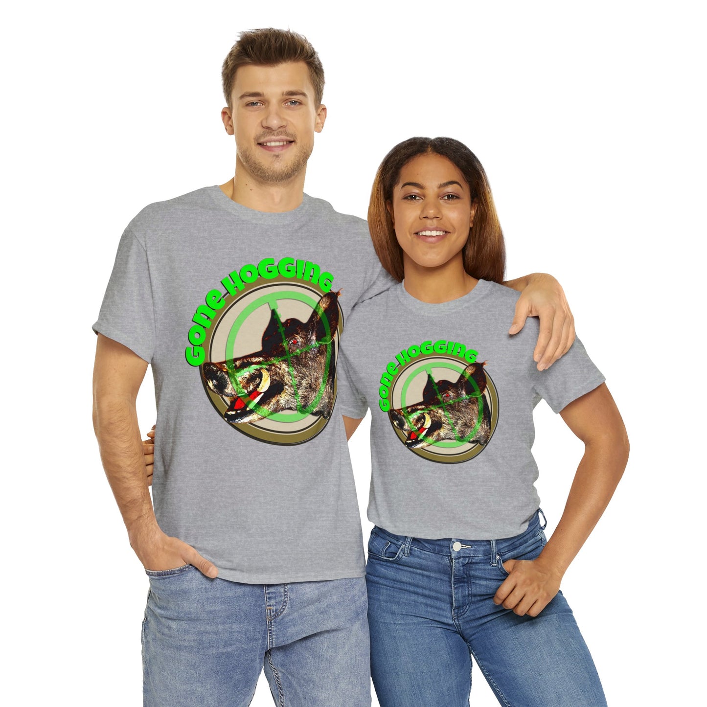 Wild Hog Hunter, Wild Hog, Hog Wild, Hog Boar Hunting Heavy Cotton Tee