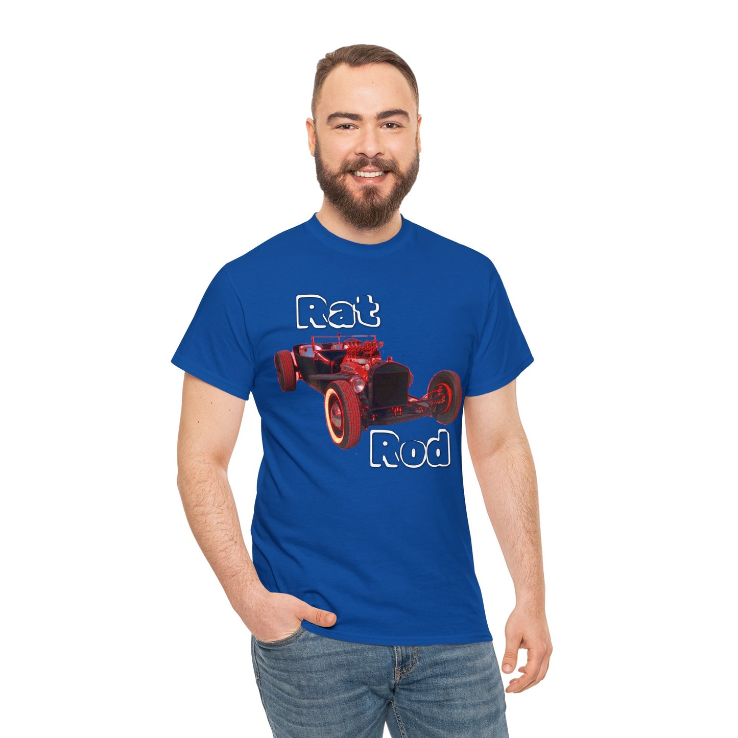 Hot Rod, Retro Rat Rod Car, Antique Automobile, Vintage Car, Rockabilly Heavy Cotton Tee