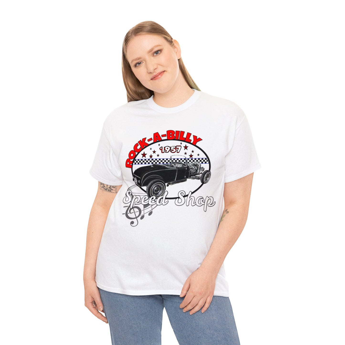 Rockabilly Model A Rat Rod Speed Shop 1957 Heavy Cotton Tee