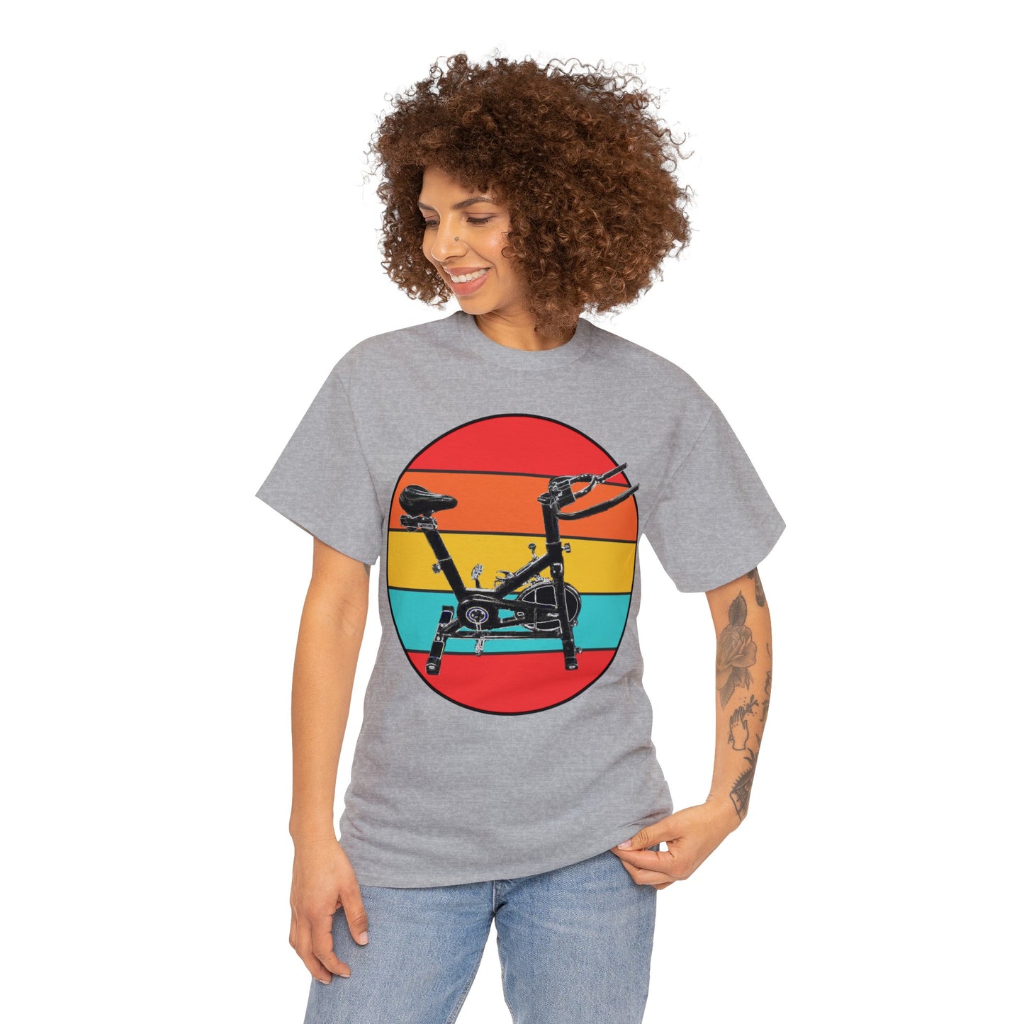 Spin Bike, Spin Class, Spinning, Stationary Bike, Indoor Cycling Heavy Cotton Tee