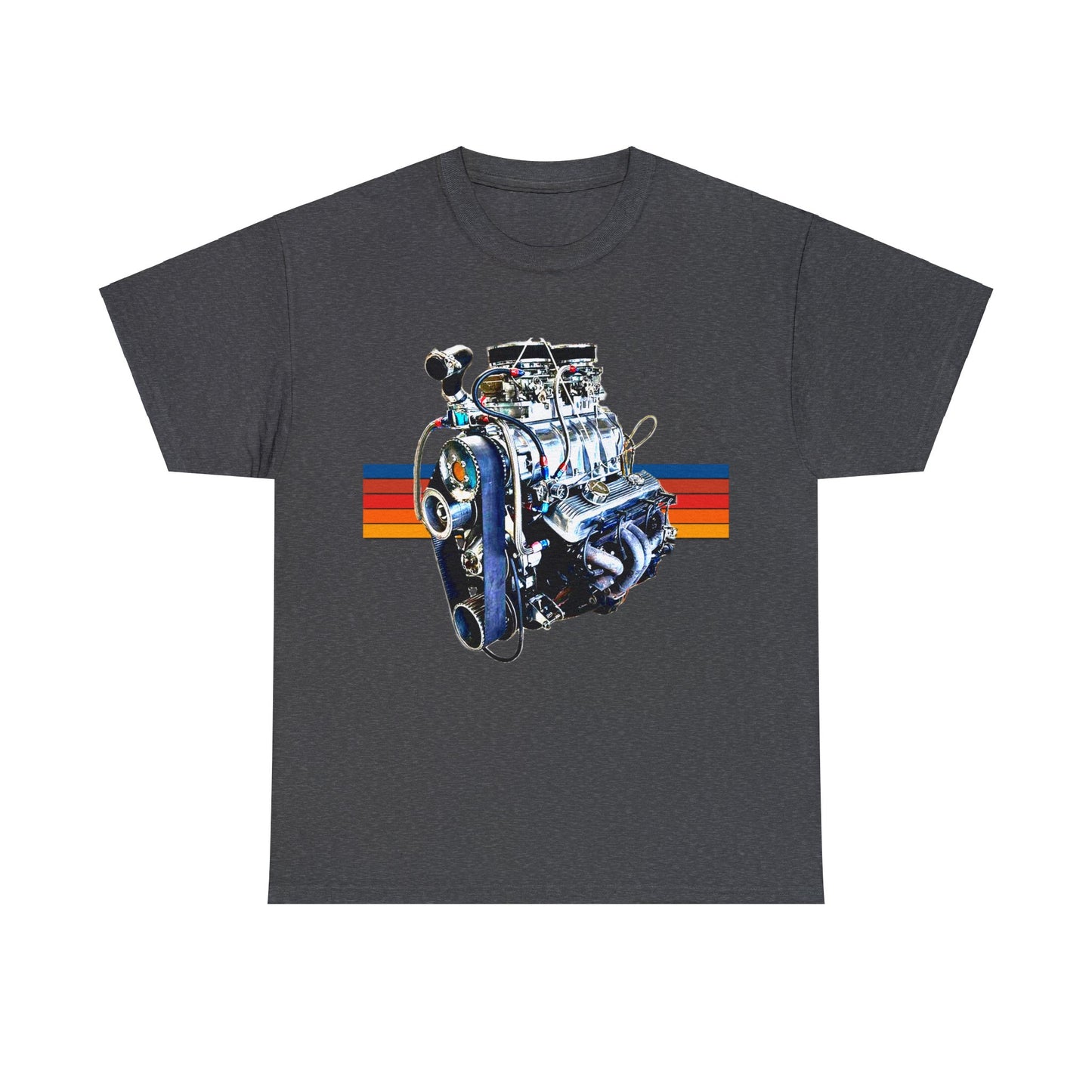 350 Small Block Engine, American Muscle Car Engine Heavy Cotton Tee
