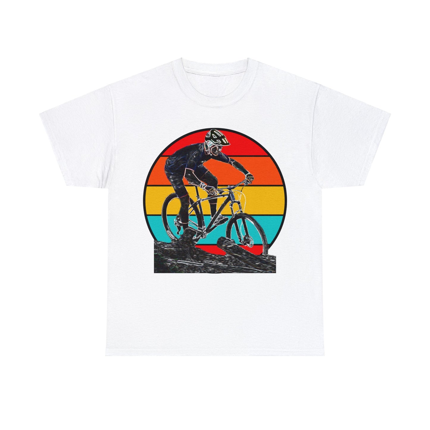 Mountain Bike, Mountain Biker, Hard Tail Mountain Bike Heavy Cotton Tee