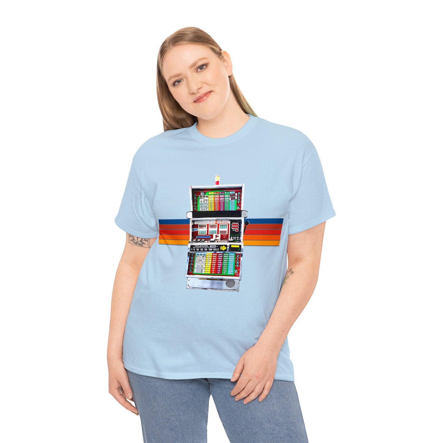 Vintage Slot Machine, Retro Slot Game Machine, Antique Casino Machine Heavy Cotton Tee