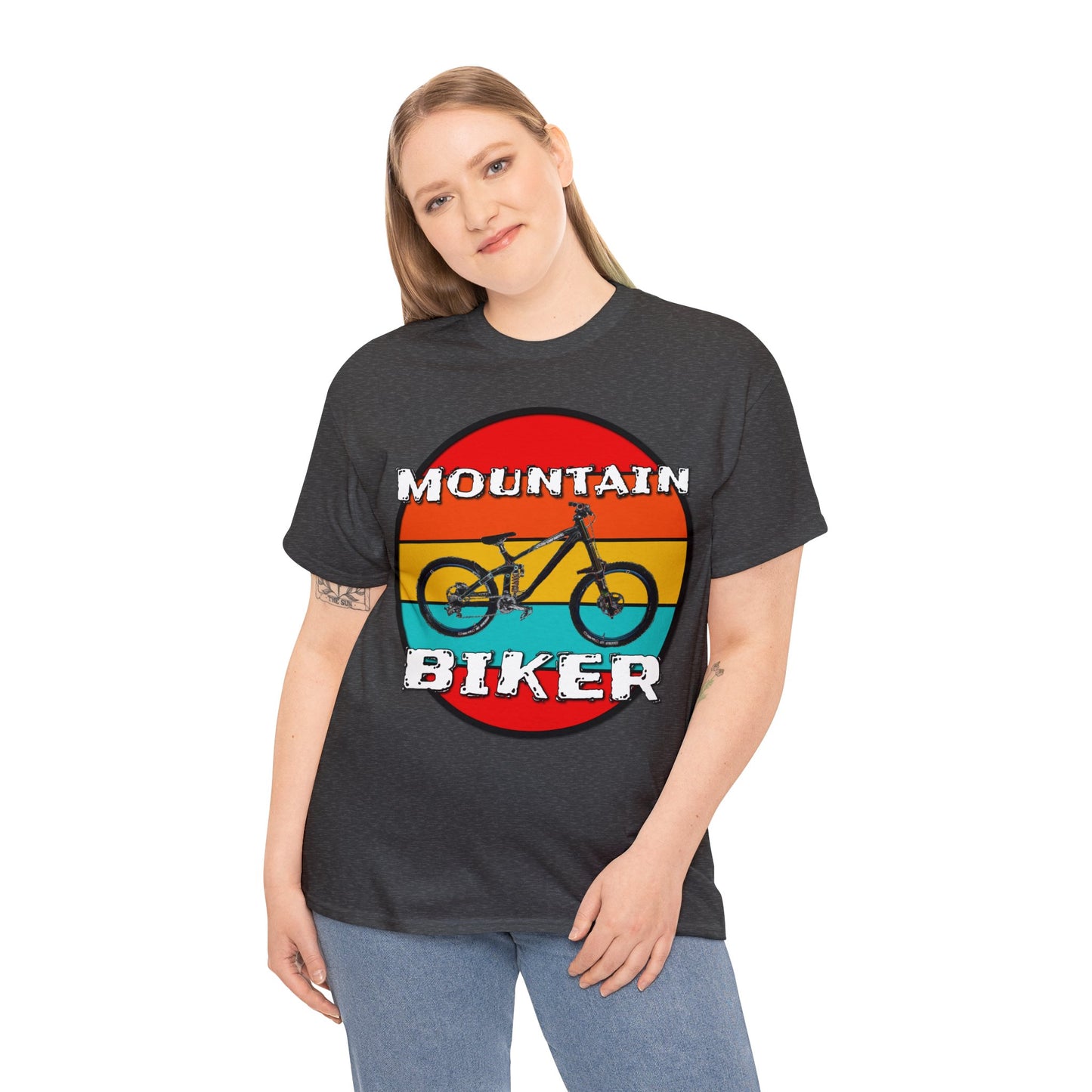 Mountain Bike, Mountain Biker, Full Suspension Moutain Bike Heavy Cotton Tee