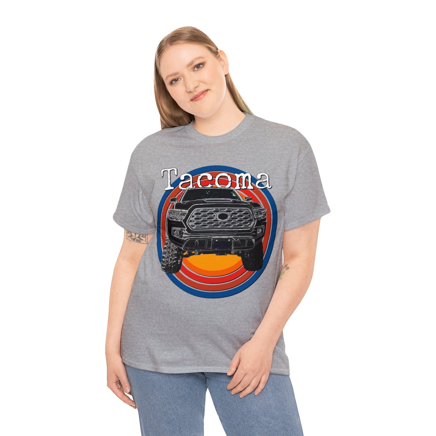 Tacoma 4x4 Pick Up Truck, Off Road Pickup Truck Heavy Cotton Tee
