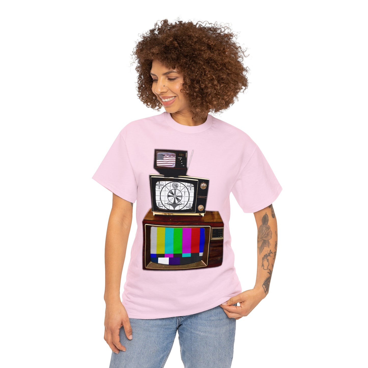 Vintage Televisions, Tube TV, Sign Off Screen, Old School, Vintage, Retro Heavy Cotton Tee