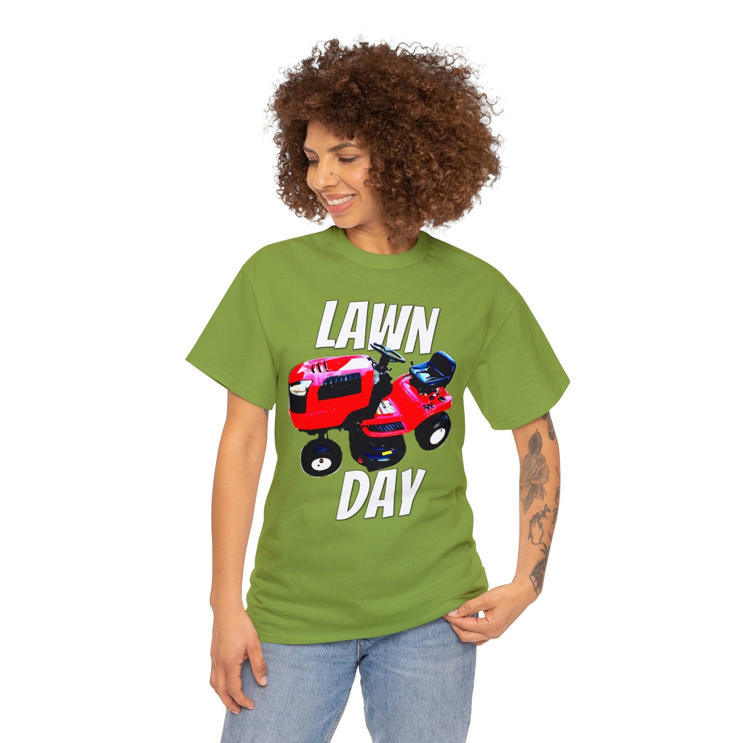 Vintage Riding Lawn Mower, Lawn Mowing Tractor, Ride On Mower Heavy Cotton Tee