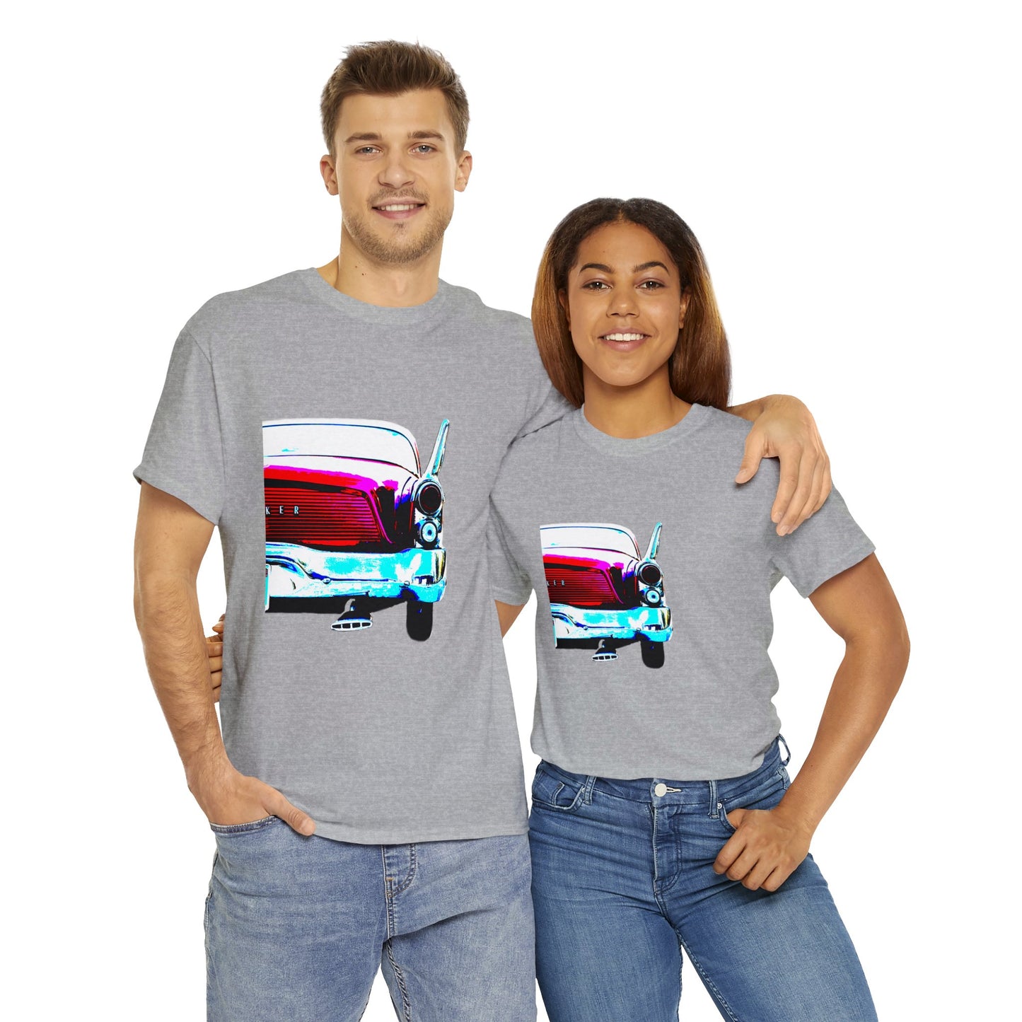 Vintage Studebaker Car, Retro Hawk Car With Tail Fins Heavy Cotton Tee
