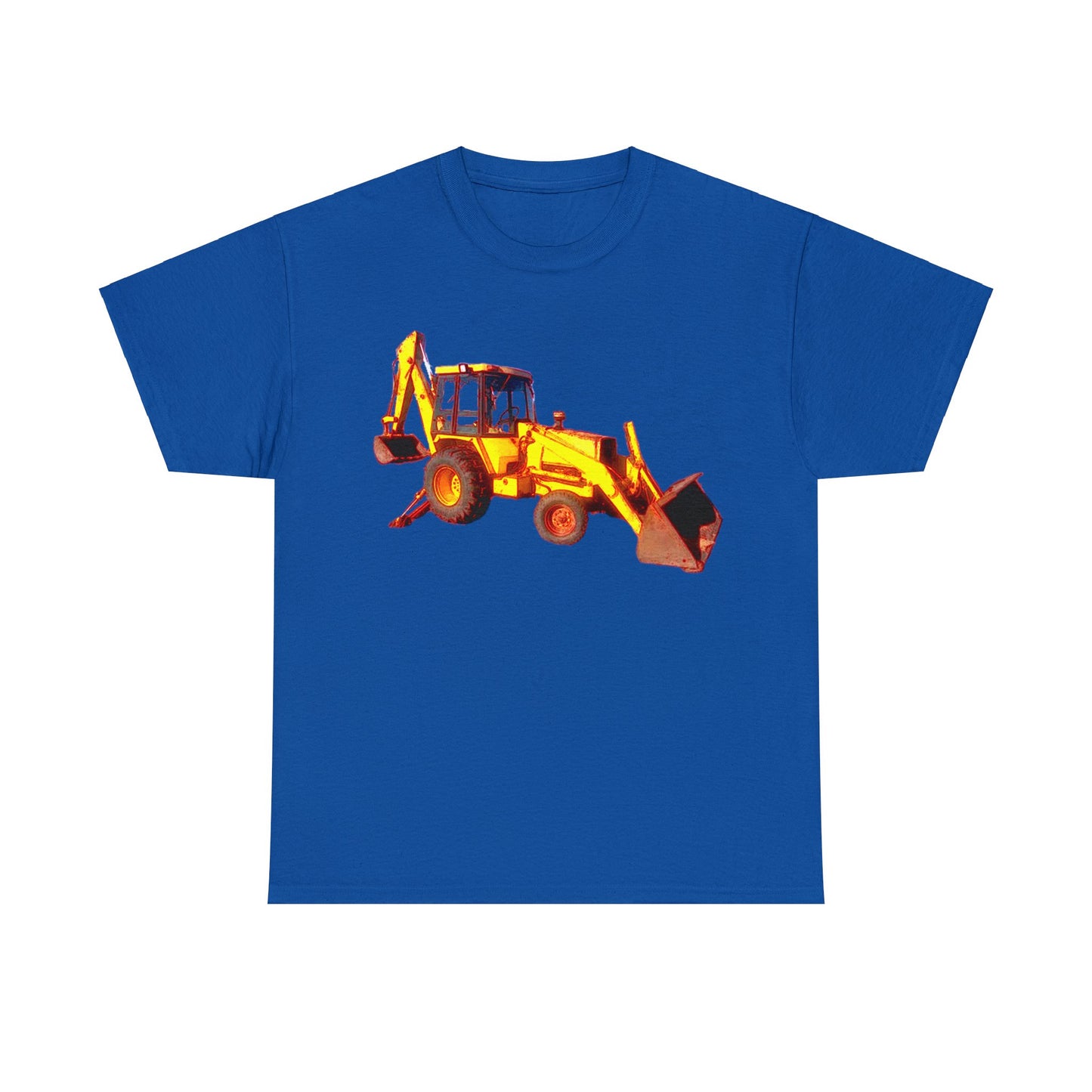 Back Hoe, Tractor, Bulldozer, Excavator, Construction, Under Construction Heavy Cotton Tee