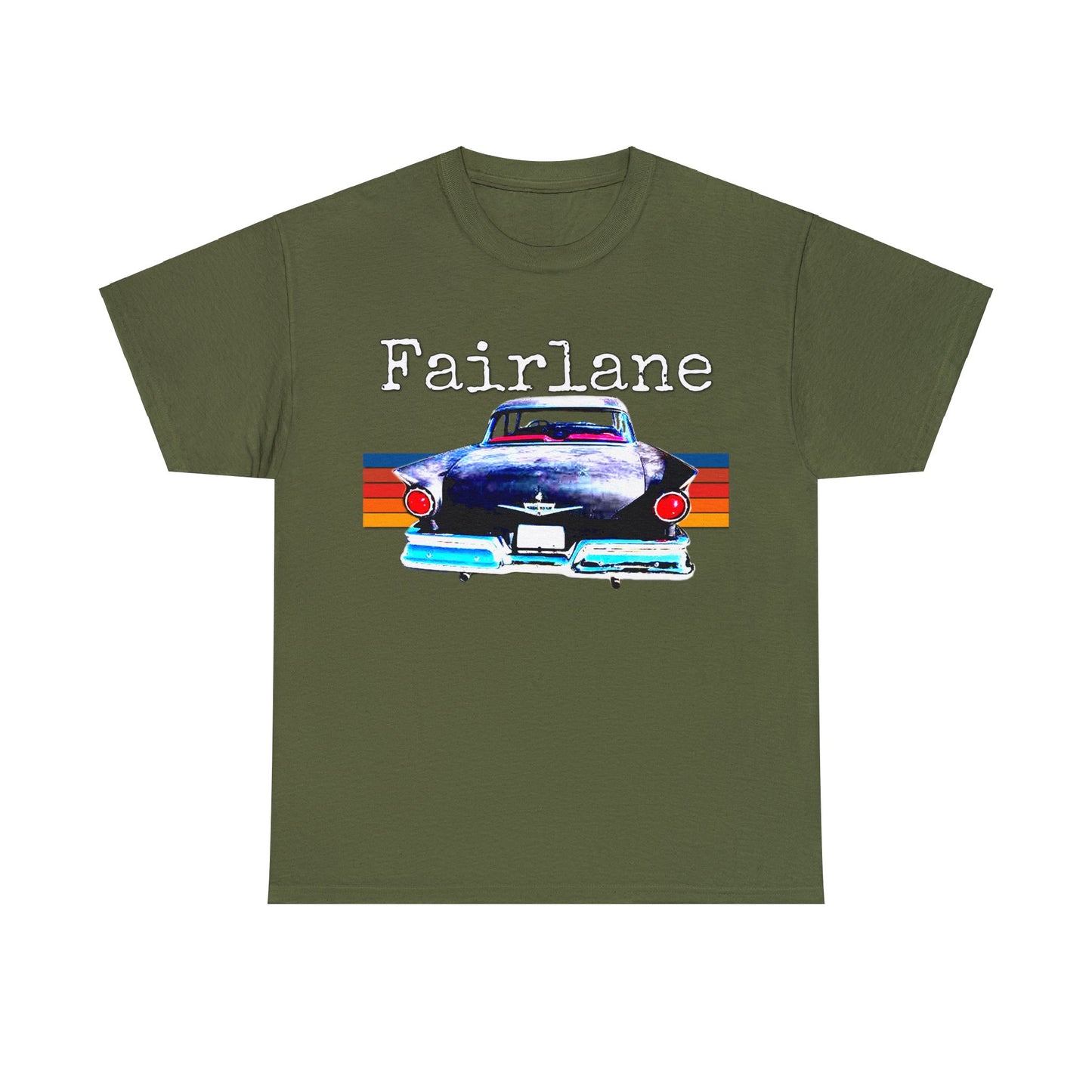 Fairlane 1957 Vintage Tail Fins, Vintage American Car Heavy Cotton Tee