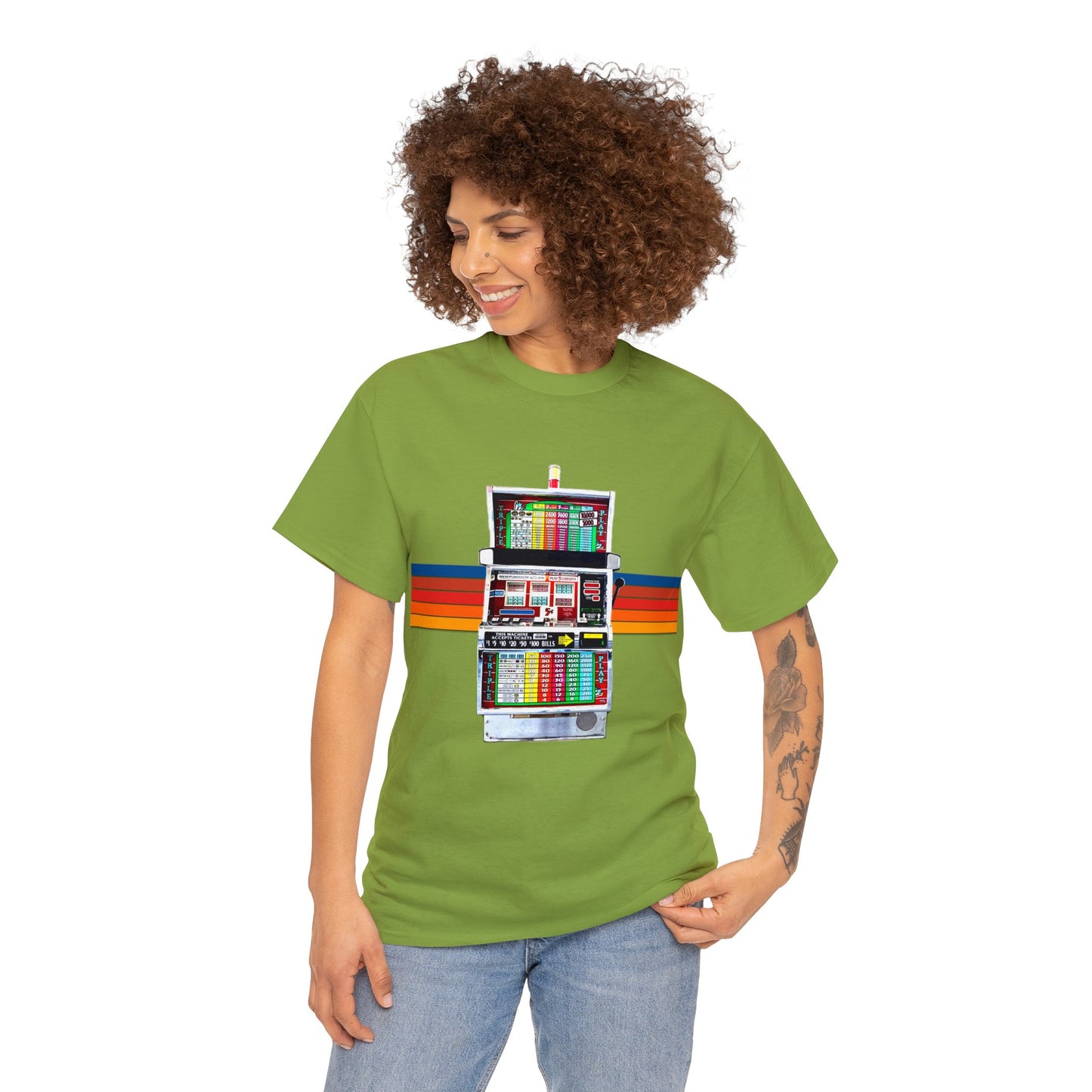 Vintage Slot Machine, Retro Slot Game Machine, Antique Casino Machine Heavy Cotton Tee