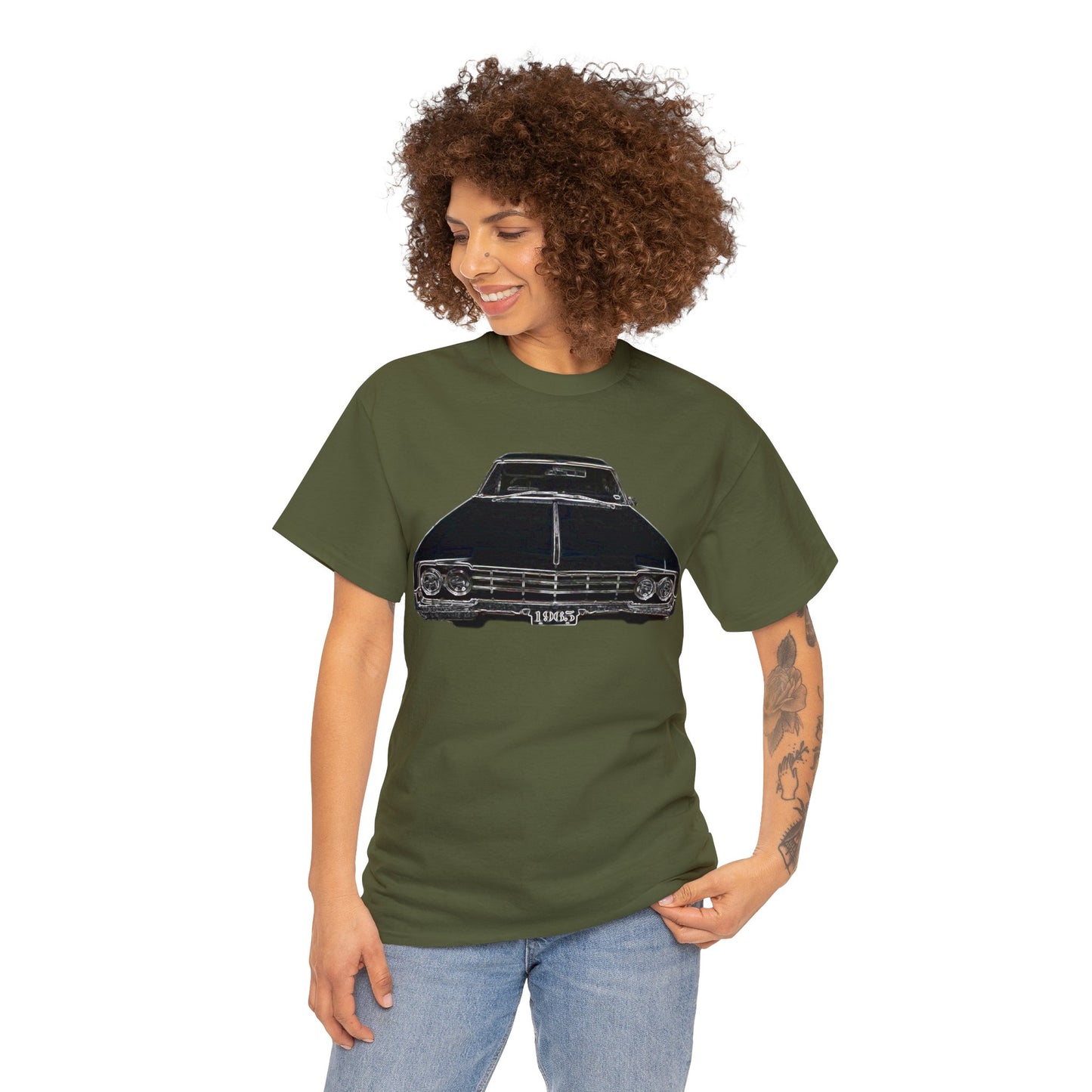 1965 Oldsmobile, Vintage Car, Retro Car Heavy Cotton Tee