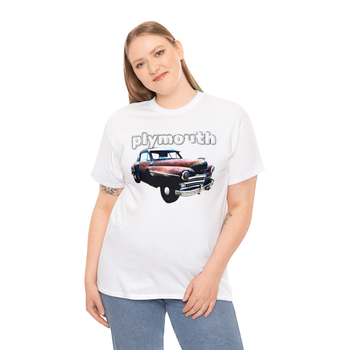 Plymouth Deluxe Business Coupe, Vintage Car, Retro American Automobile Heavy Cotton Tee