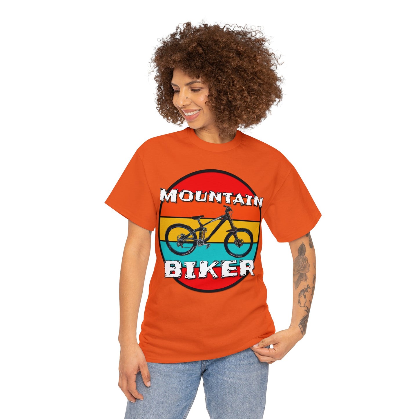Mountain Bike, Mountain Biker, Full Suspension Moutain Bike Heavy Cotton Tee