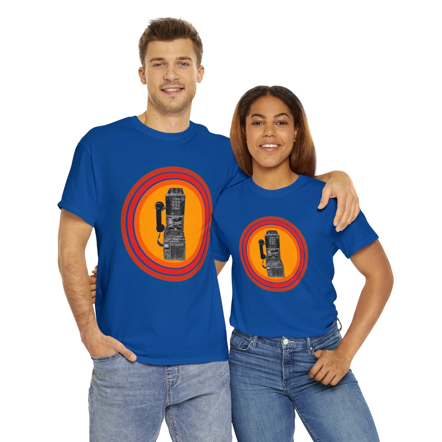 Vintage Retro Pay Phone Antique Telephone Phone Heavy Cotton Tee
