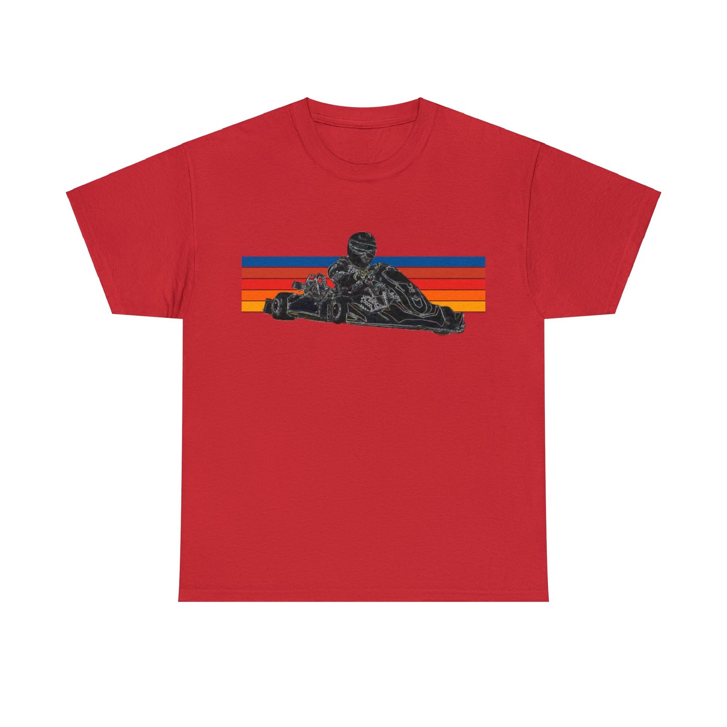 Racing Go Cart, Go Kart Racer, Race Car Driver Heavy Cotton Tee