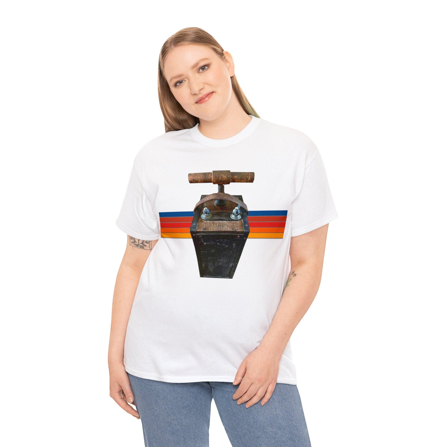 Vintage Mining Plunger Dynamite Detonator, Retro Miners Explosive Device Heavy Cotton Tee