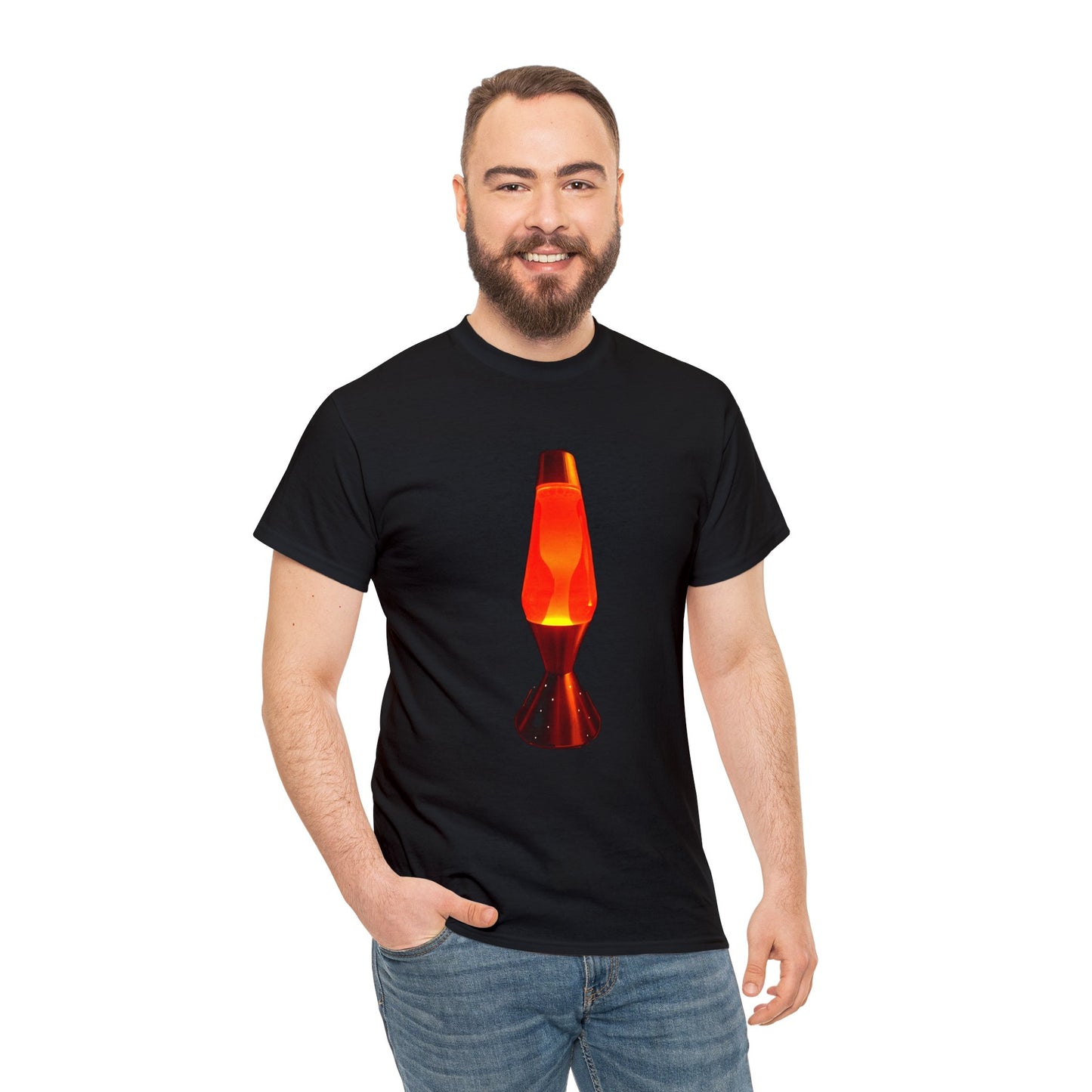 Orange Lava Lamp, Retro Lava Lamp, 1970s lighting Heavy Cotton Tee