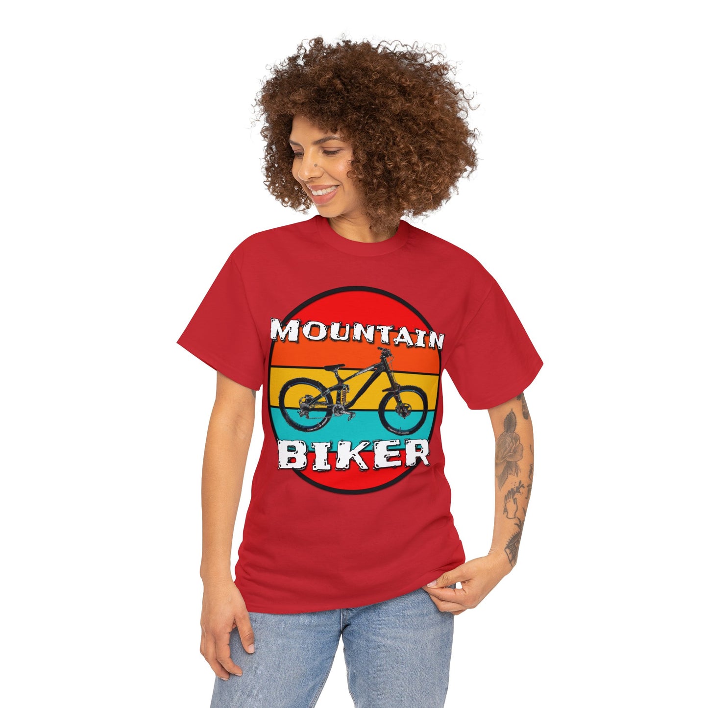 Mountain Bike, Mountain Biker, Full Suspension Moutain Bike Heavy Cotton Tee