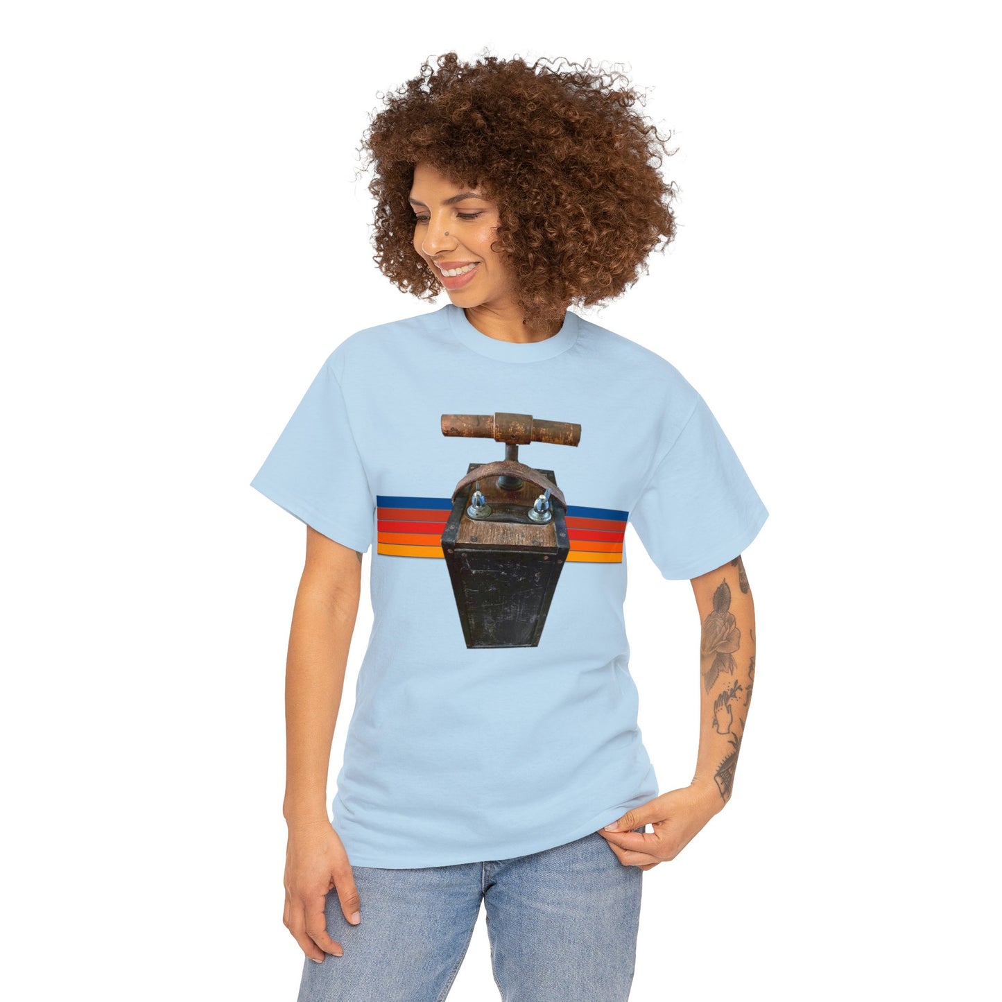 Vintage Mining Plunger Dynamite Detonator, Retro Miners Explosive Device Heavy Cotton Tee
