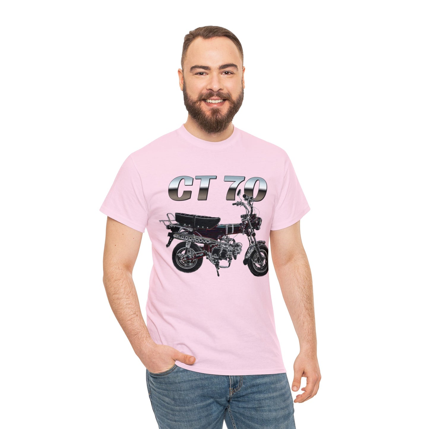 Trail 70 Mini BIke, Vintage Mini Bike, Retro Mini Bike Heavy Cotton Tee