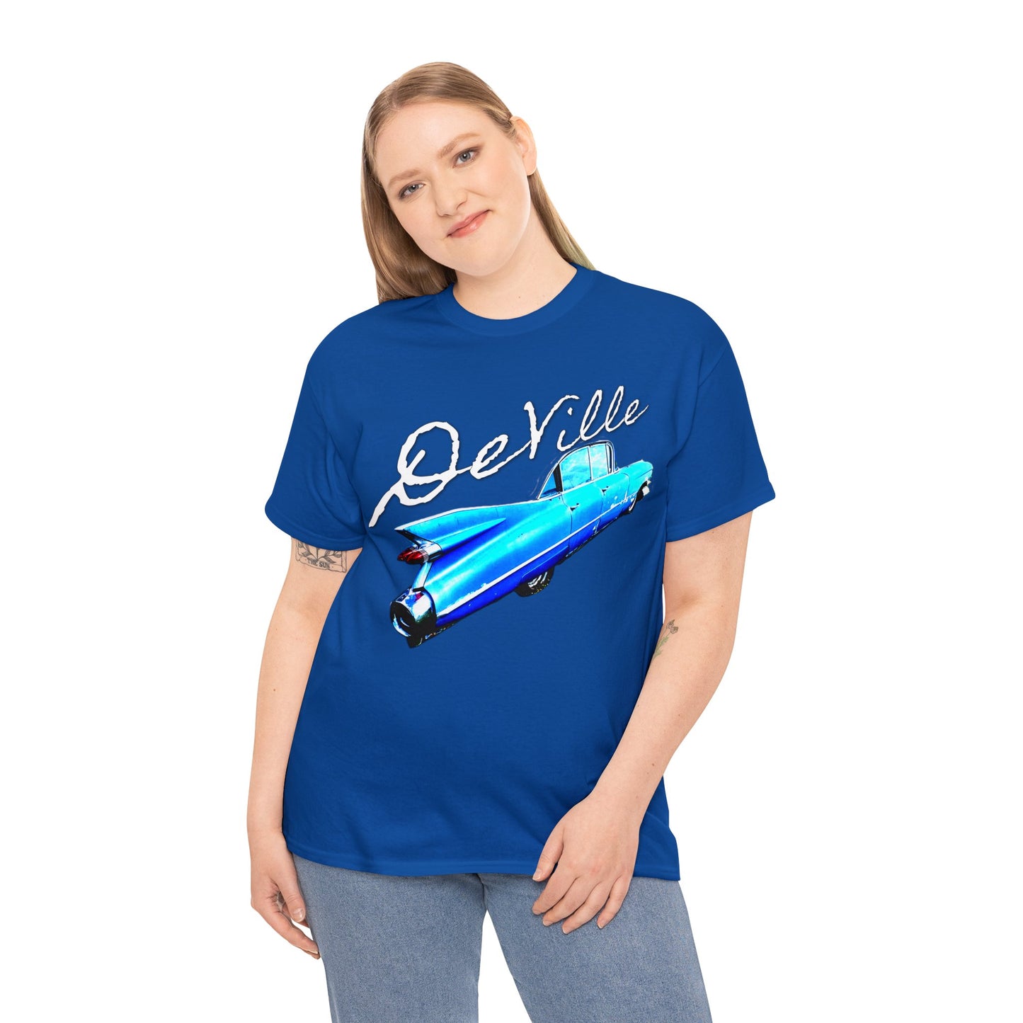 Deville Car, Antique American Car, Retro American Car, Caddy Heavy Cotton Tee