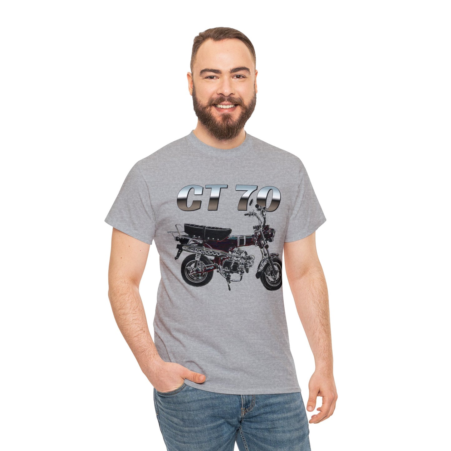 Trail 70 Mini BIke, Vintage Mini Bike, Retro Mini Bike Heavy Cotton Tee