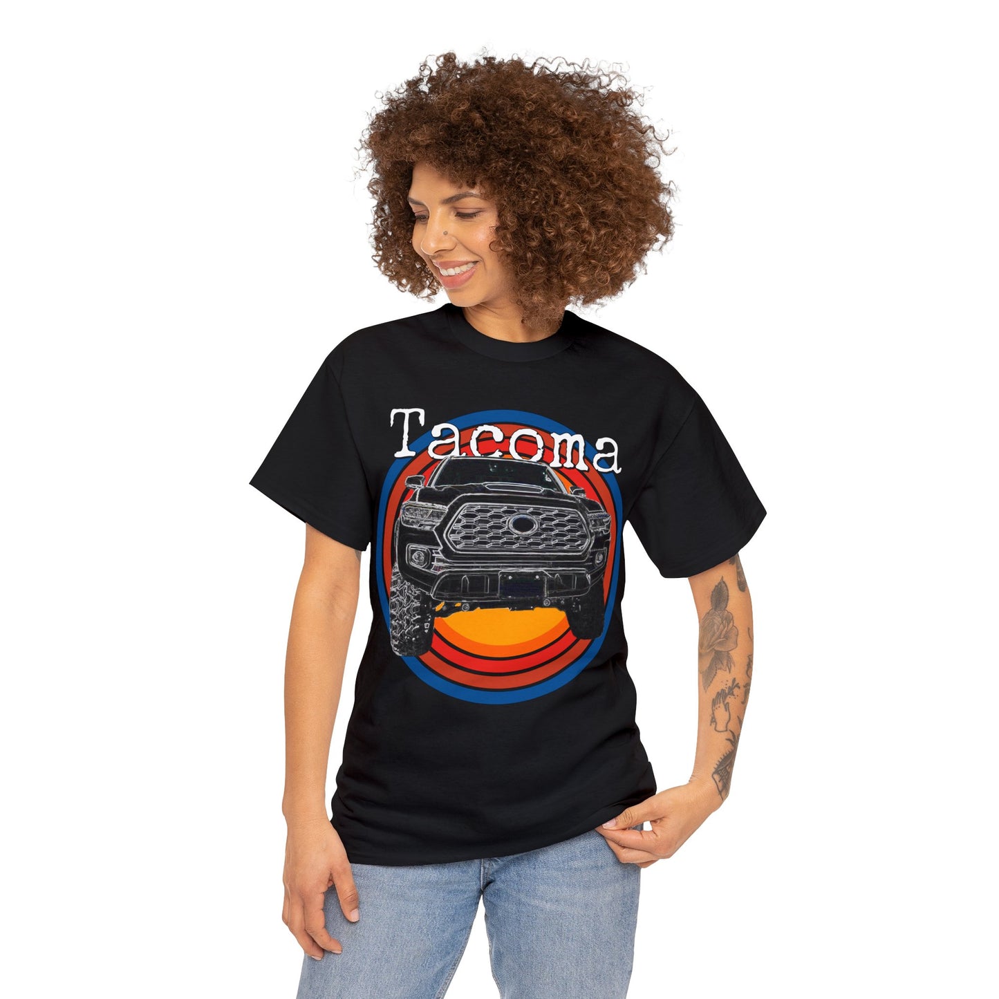 Tacoma 4x4 Pick Up Truck, Off Road Pickup Truck Heavy Cotton Tee