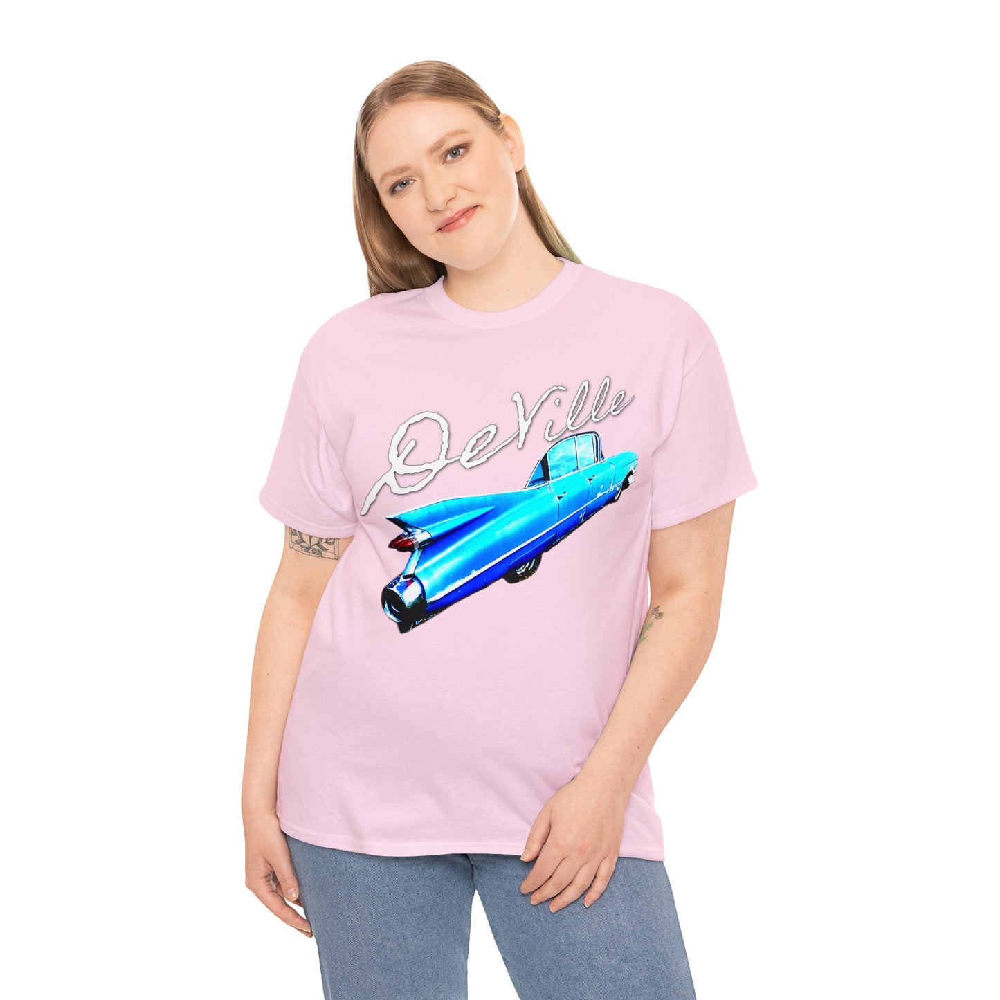 Deville Car, Antique American Car, Retro American Car, Caddy Heavy Cotton Tee