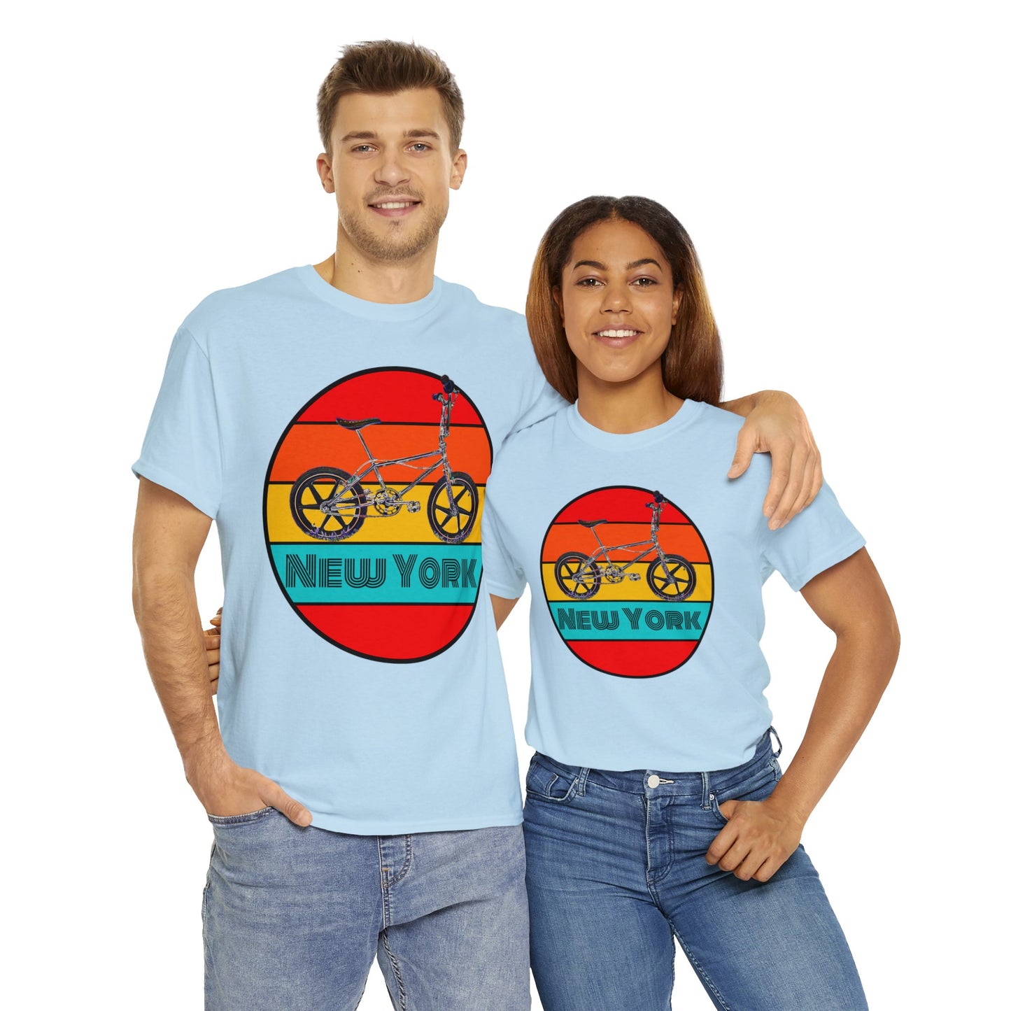 New York City BMX Bike, Cool Old School BMX Bicycle, Dirt Bike Vintage Retro Heavy Cotton Tee