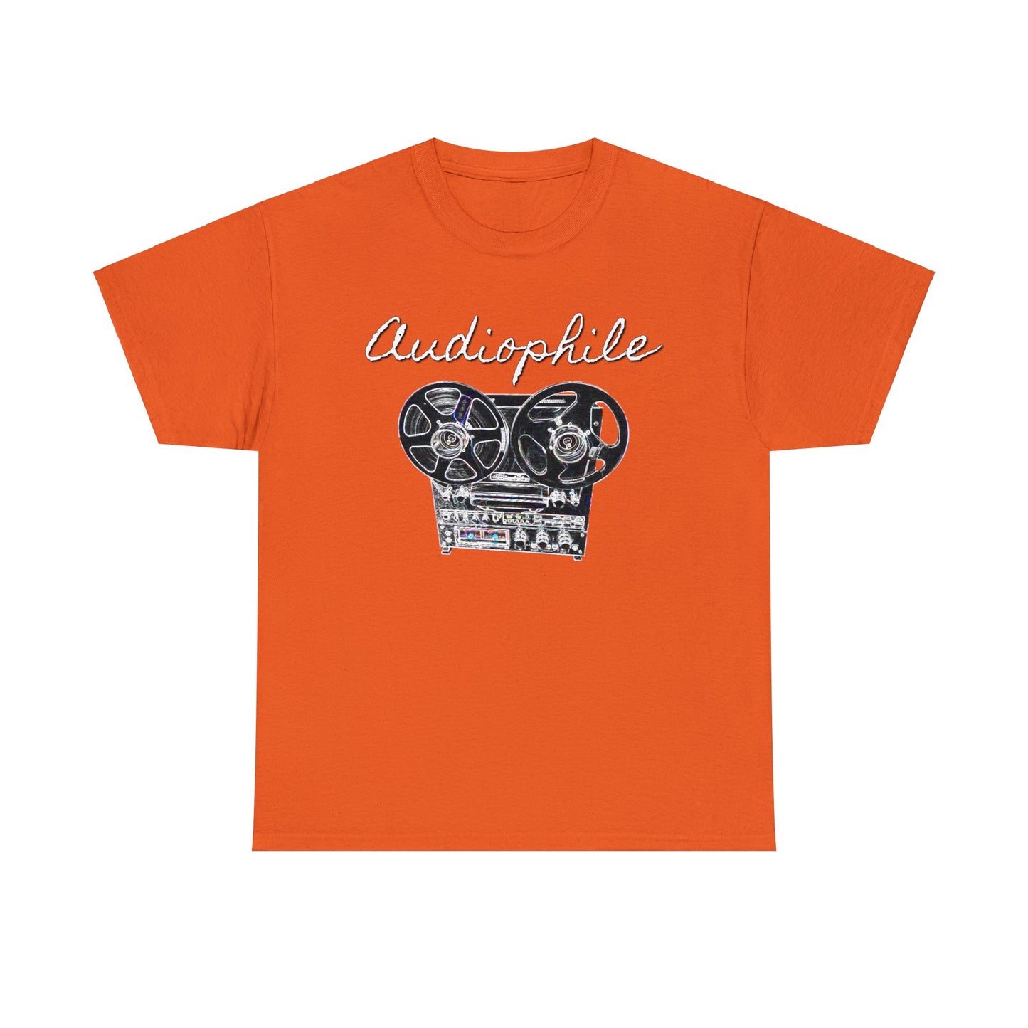 Vintage Reel-to-Reel Tape Player Unisex Heavy Cotton Tee