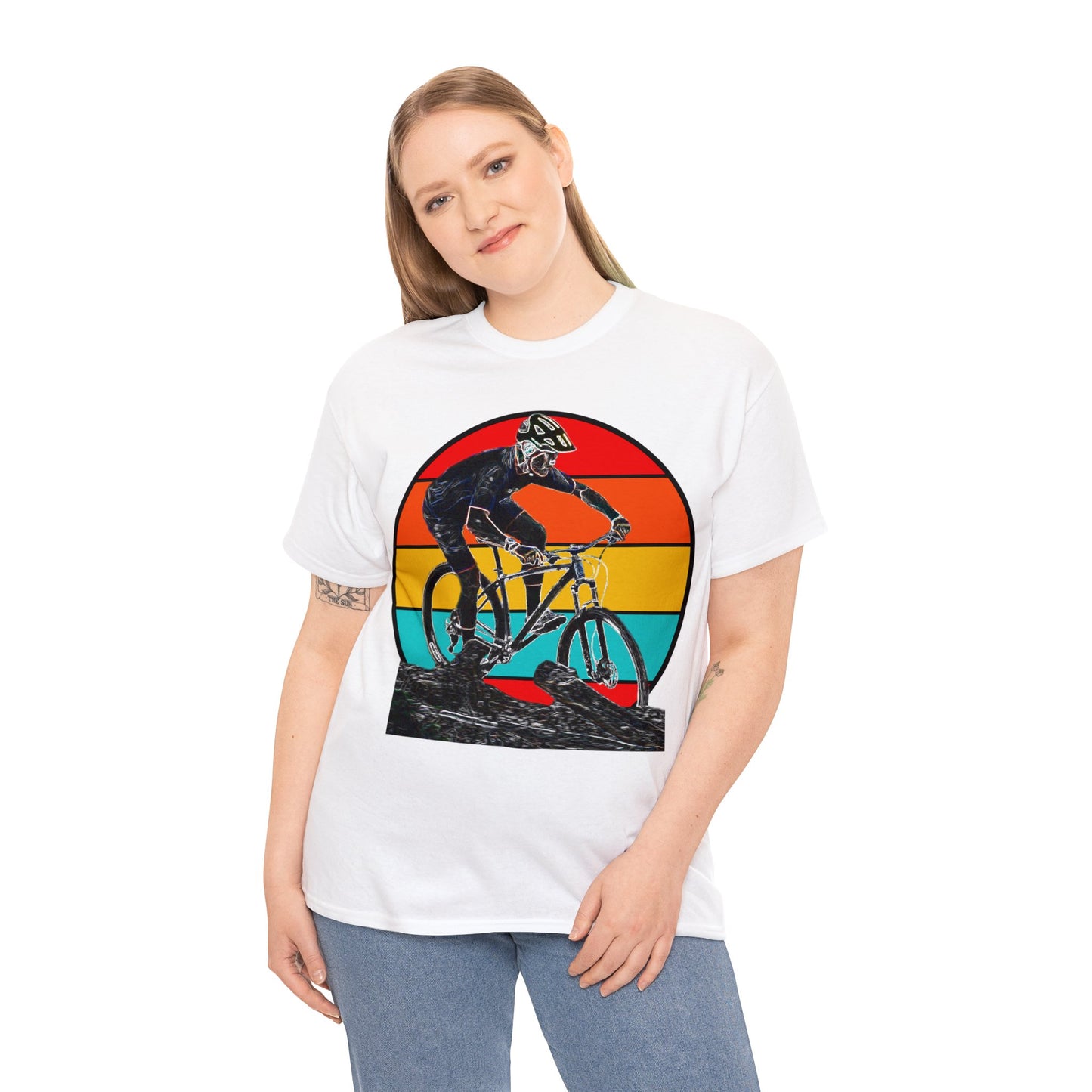 Mountain Bike, Mountain Biker, Hard Tail Mountain Bike Heavy Cotton Tee