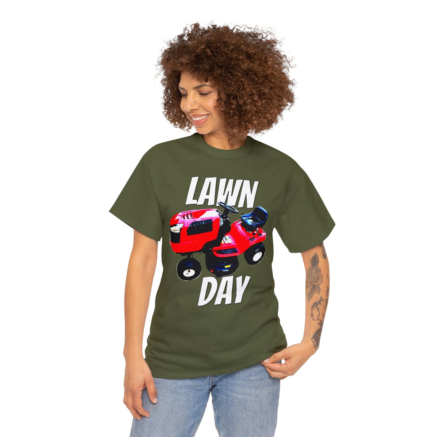 Vintage Riding Lawn Mower, Lawn Mowing Tractor, Ride On Mower Heavy Cotton Tee