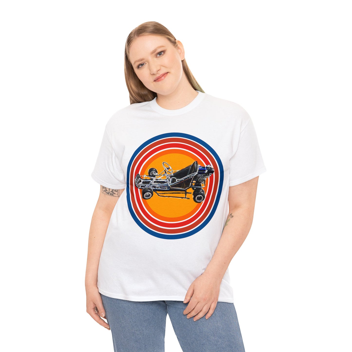 Go Cart. Vintage Go Kart, Retro Go Cart, Fast Go Cart Heavy Cotton Tee