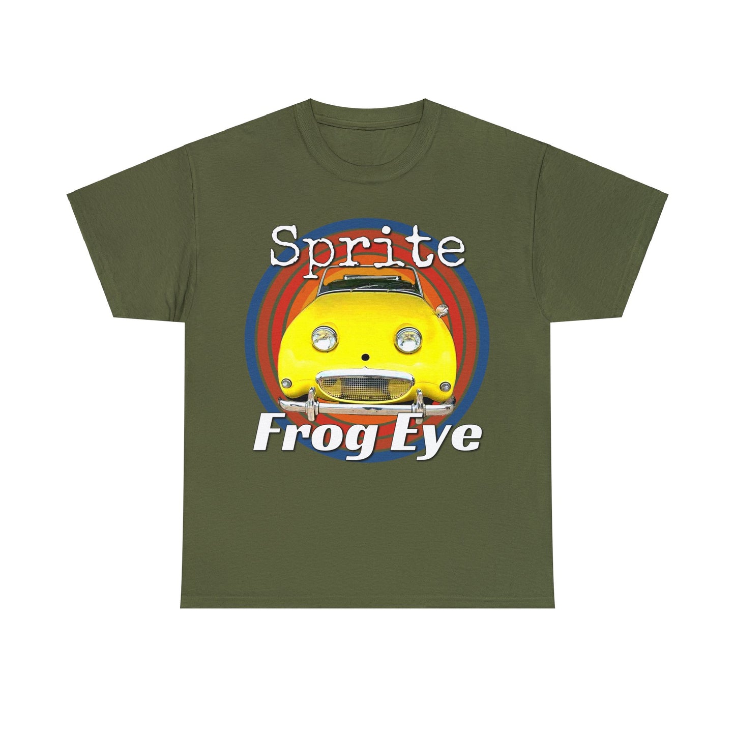 Vintage Retro Sprite Frog Eye Convertible Car Heavy Cotton Tee