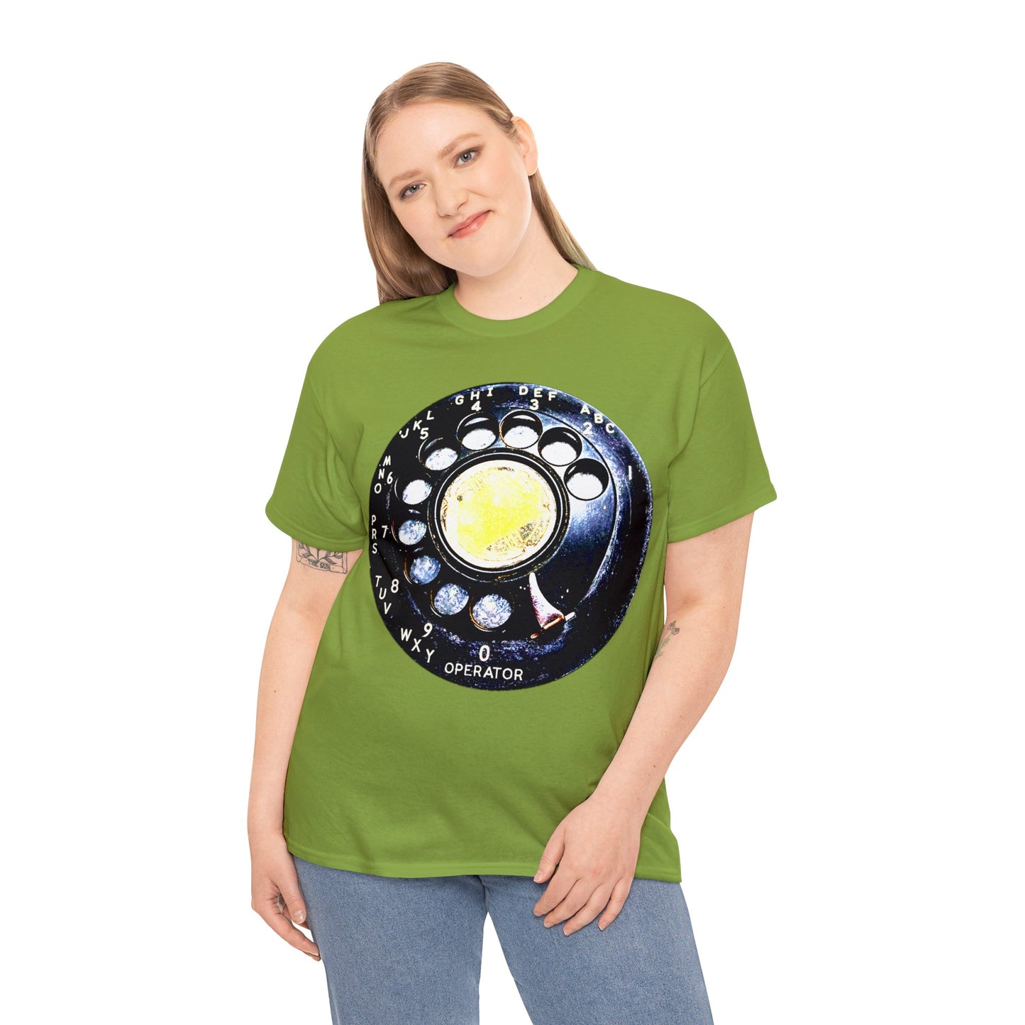 Vintage Retro Rotary Antique Telephone Phone Heavy Cotton Tee