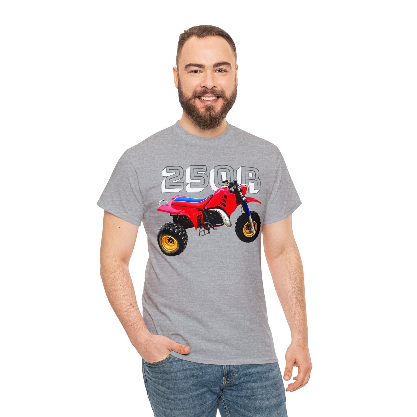 250R Three Wheeler, Retro Three Wheeler, 2 Stroke 3 Wheeler, ATV, ATC Heavy Cotton Tee