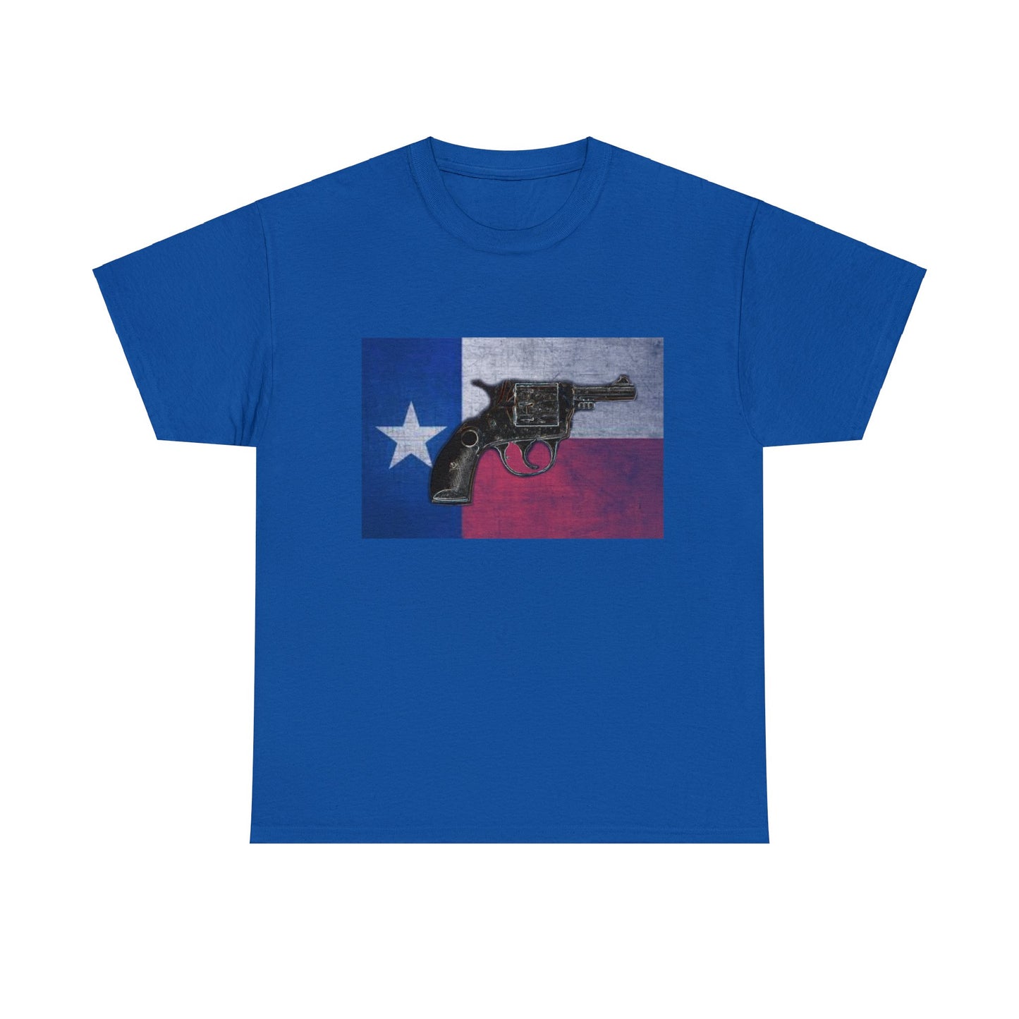 Vintage Pistol Revolver Texas Flag Heavy Cotton Tee