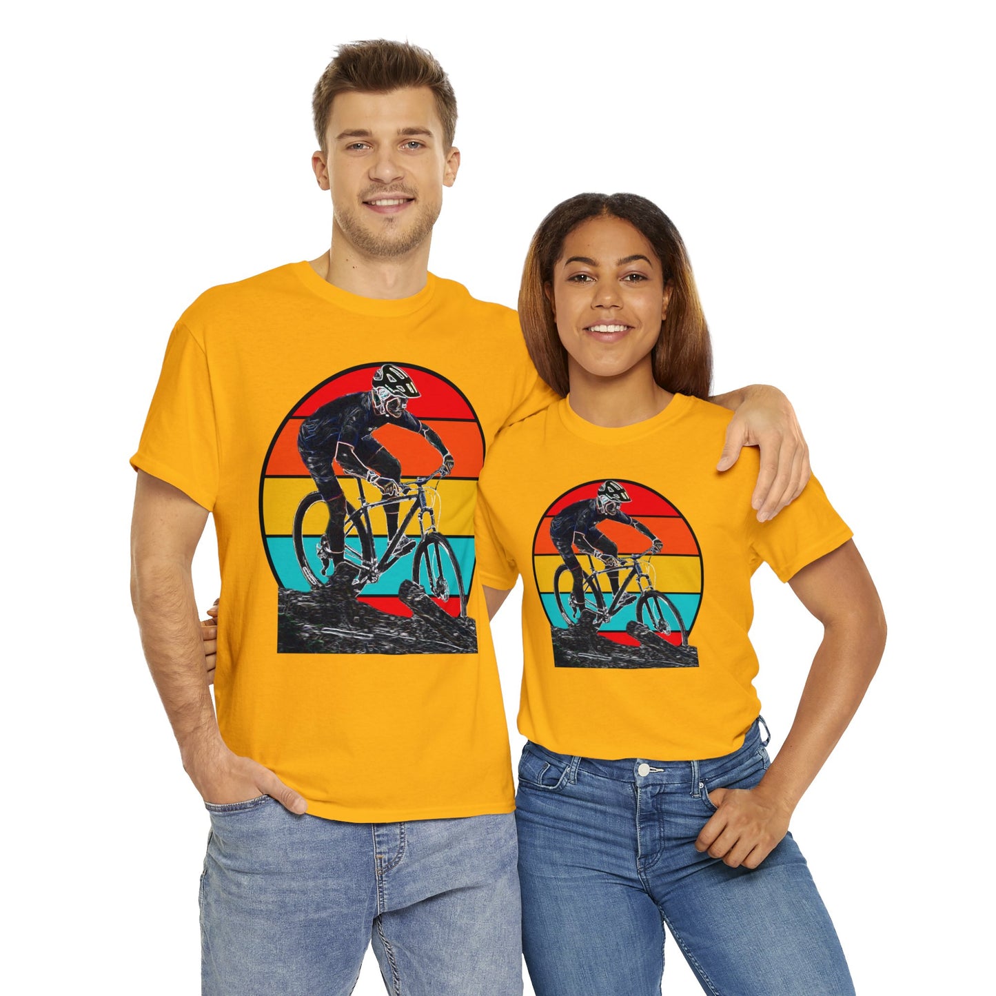 Mountain Bike, Mountain Biker, Hard Tail Mountain Bike Heavy Cotton Tee