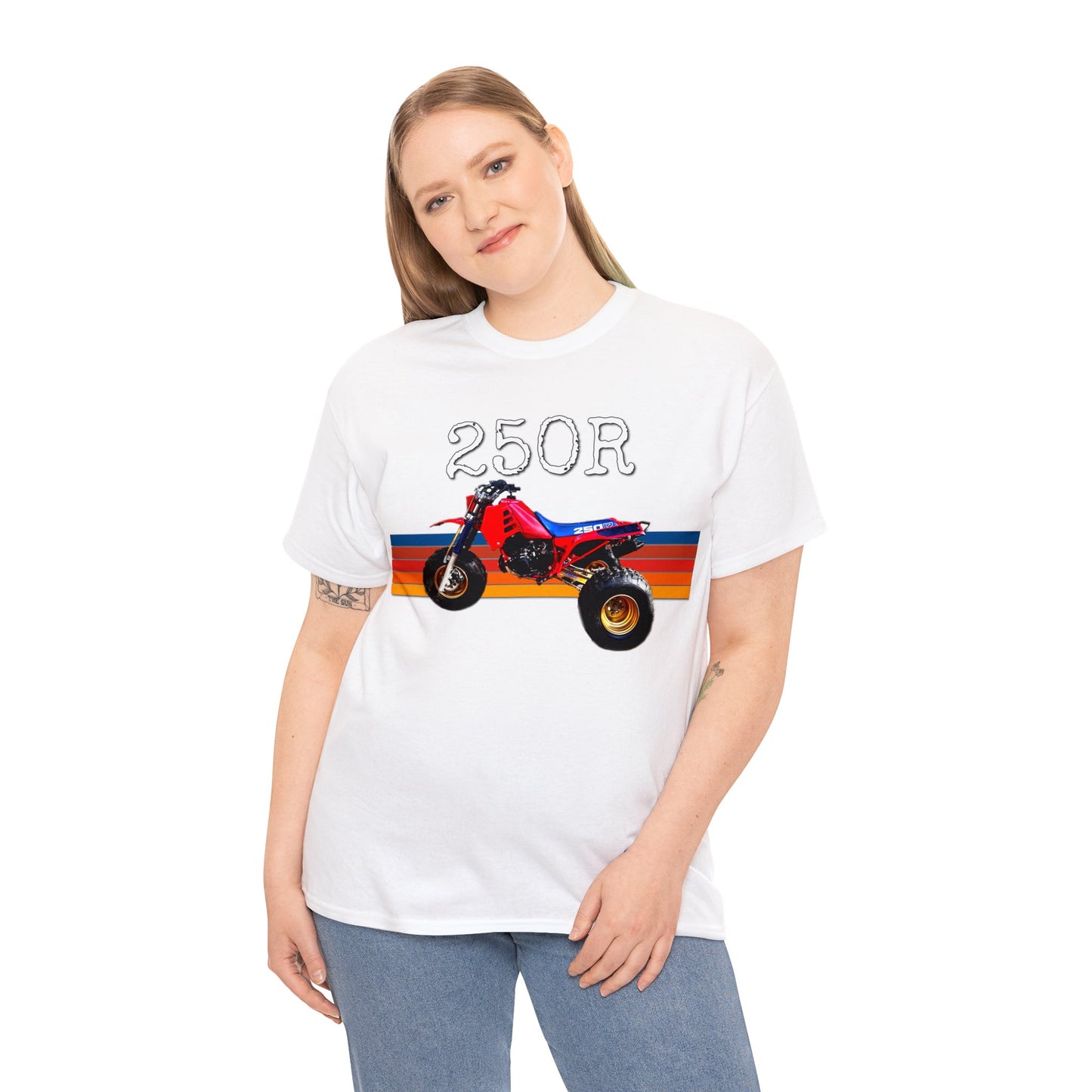 250R Three Wheeler, Retro Three Wheeler, 2 Stroke 3 Wheeler, ATV, ATC Heavy Cotton Tee