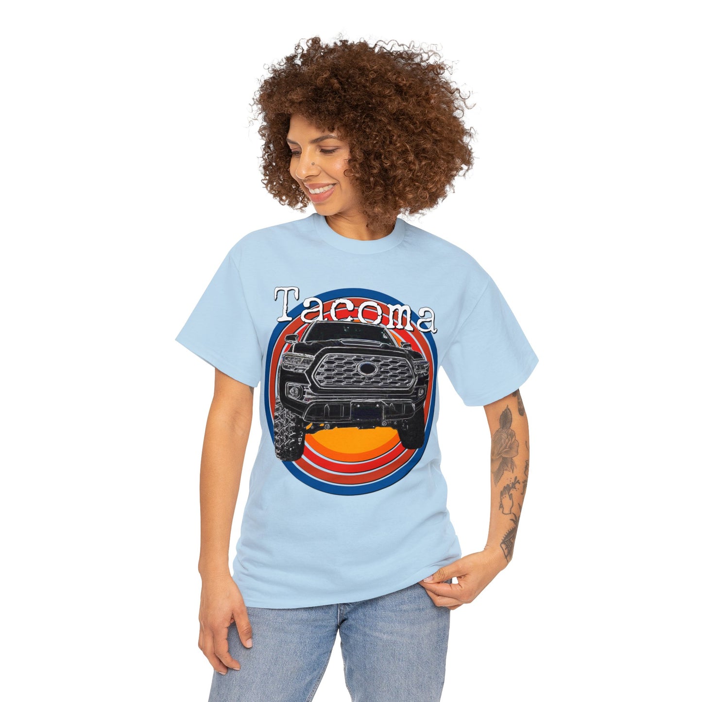Tacoma 4x4 Pick Up Truck, Off Road Pickup Truck Heavy Cotton Tee