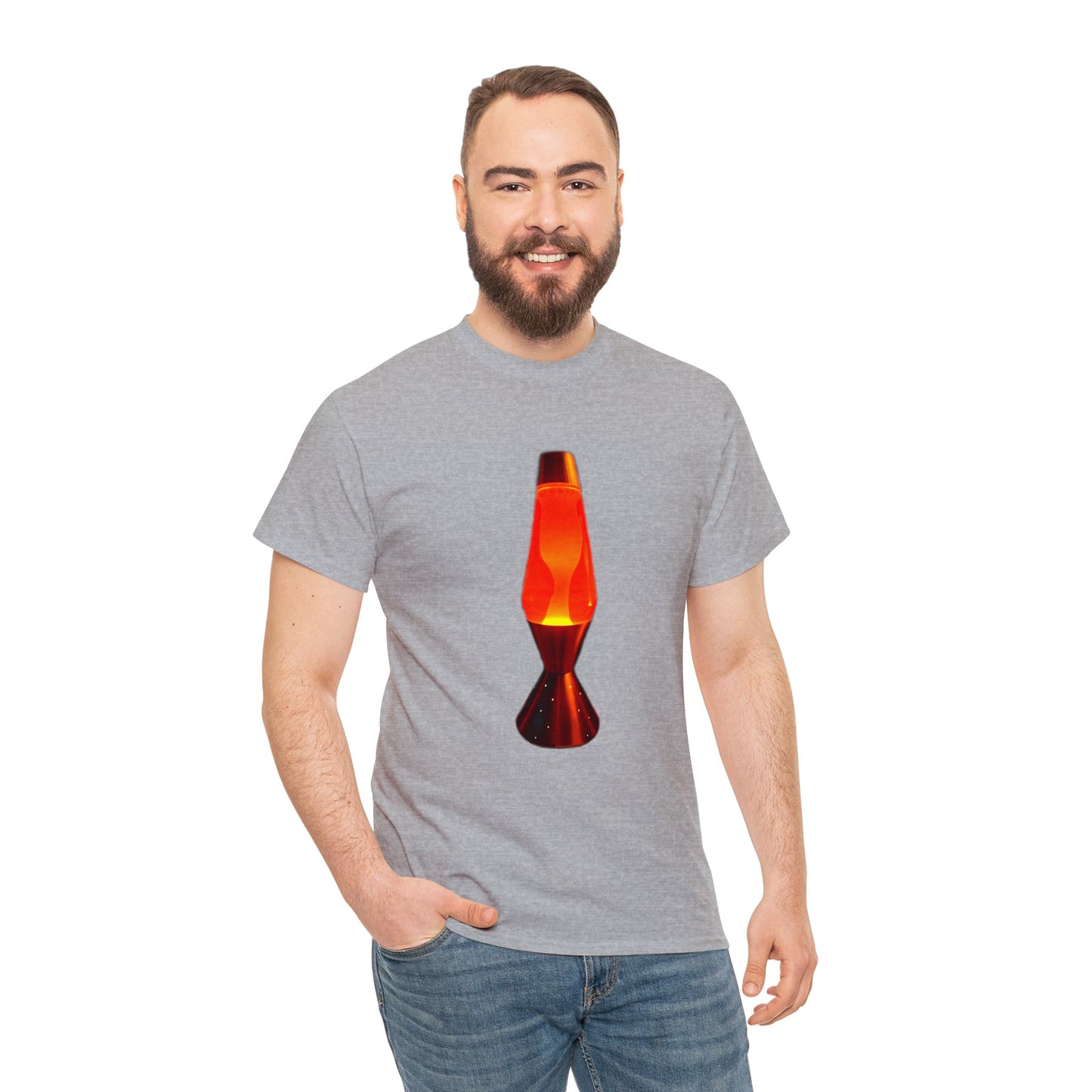 Orange Lava Lamp, Retro Lava Lamp, 1970s lighting Heavy Cotton Tee