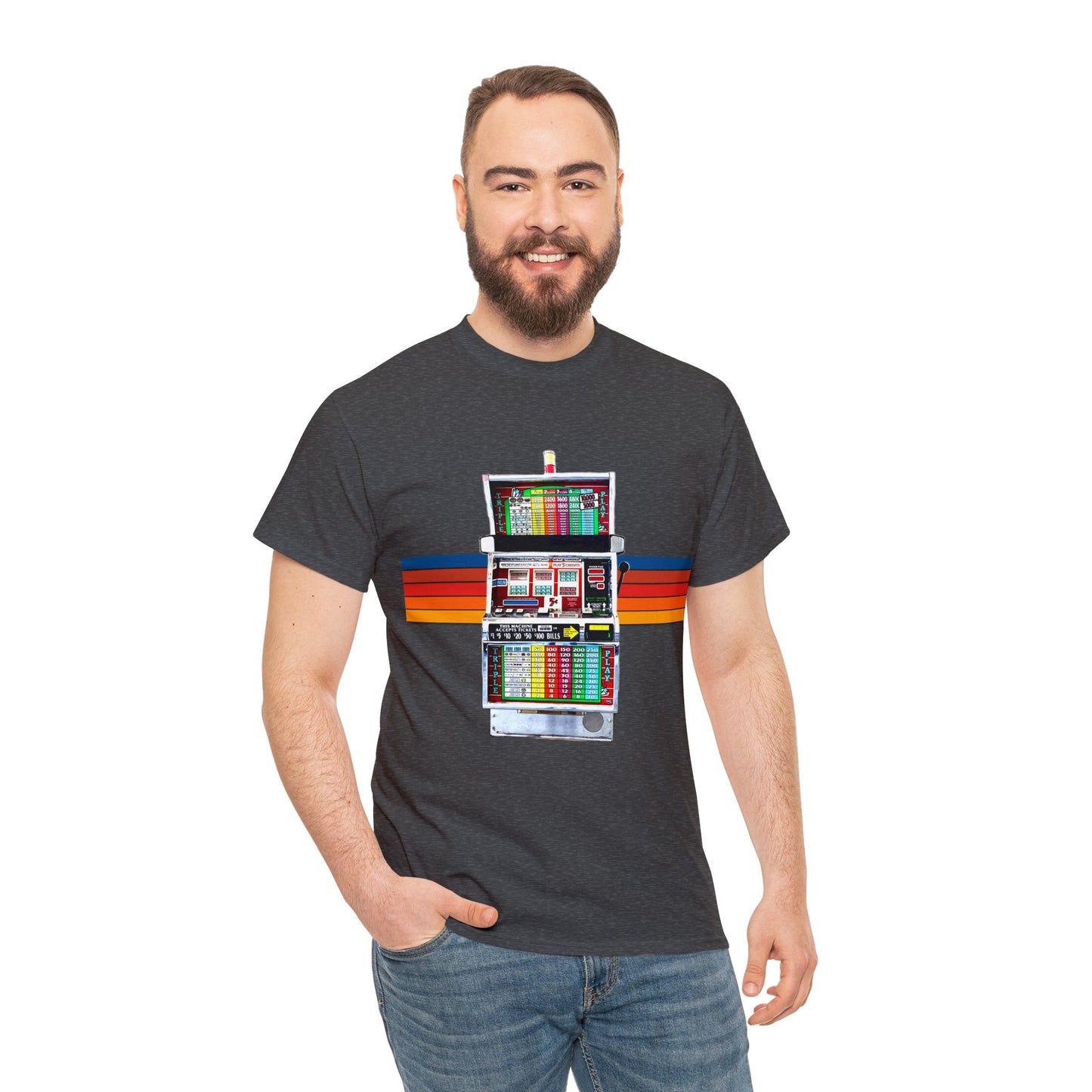 Vintage Slot Machine, Retro Slot Game Machine, Antique Casino Machine Heavy Cotton Tee