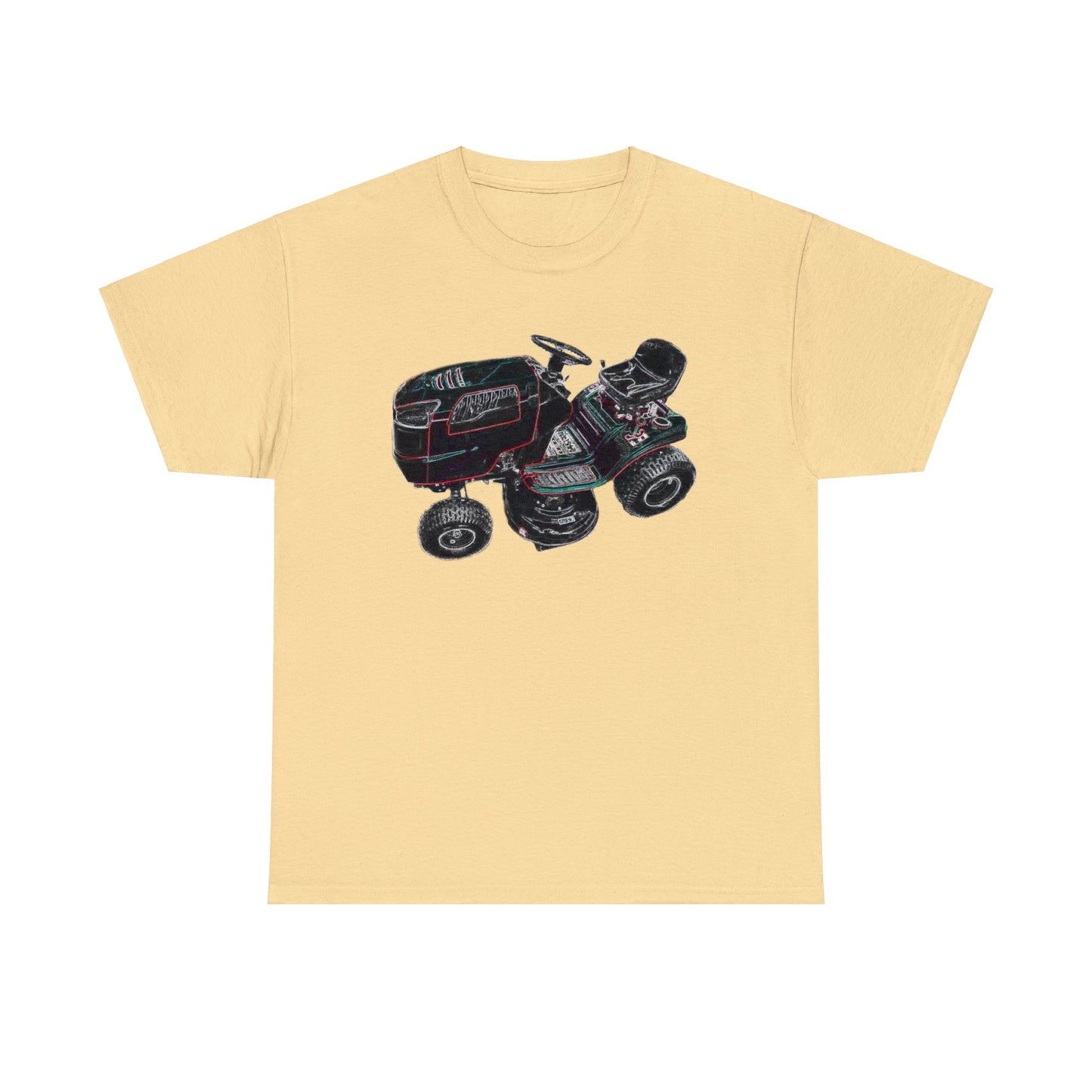 Vintage Riding Lawn Mower, Lawn Mowing Tractor, Ride On Mower Heavy Cotton Tee