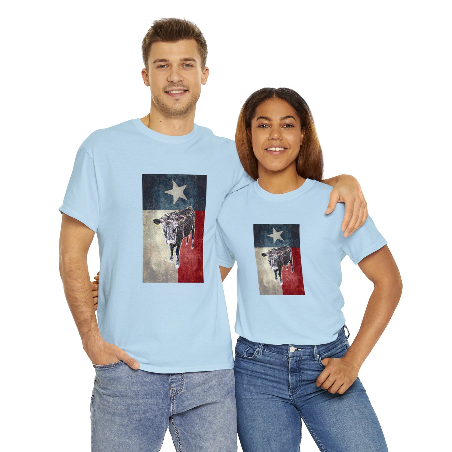 Vintage Retro Cow on the Farm Heavy Cotton Tee