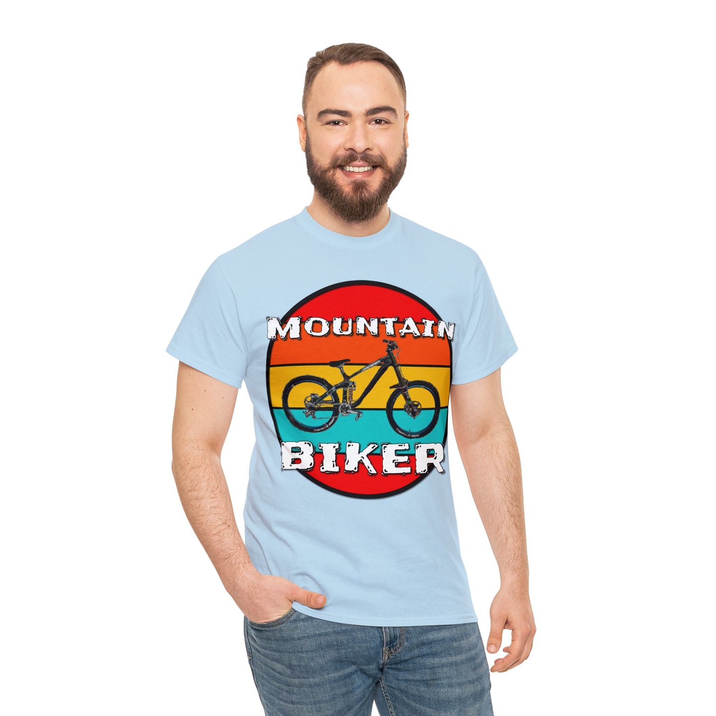 Mountain Bike, Mountain Biker, Full Suspension Moutain Bike Heavy Cotton Tee