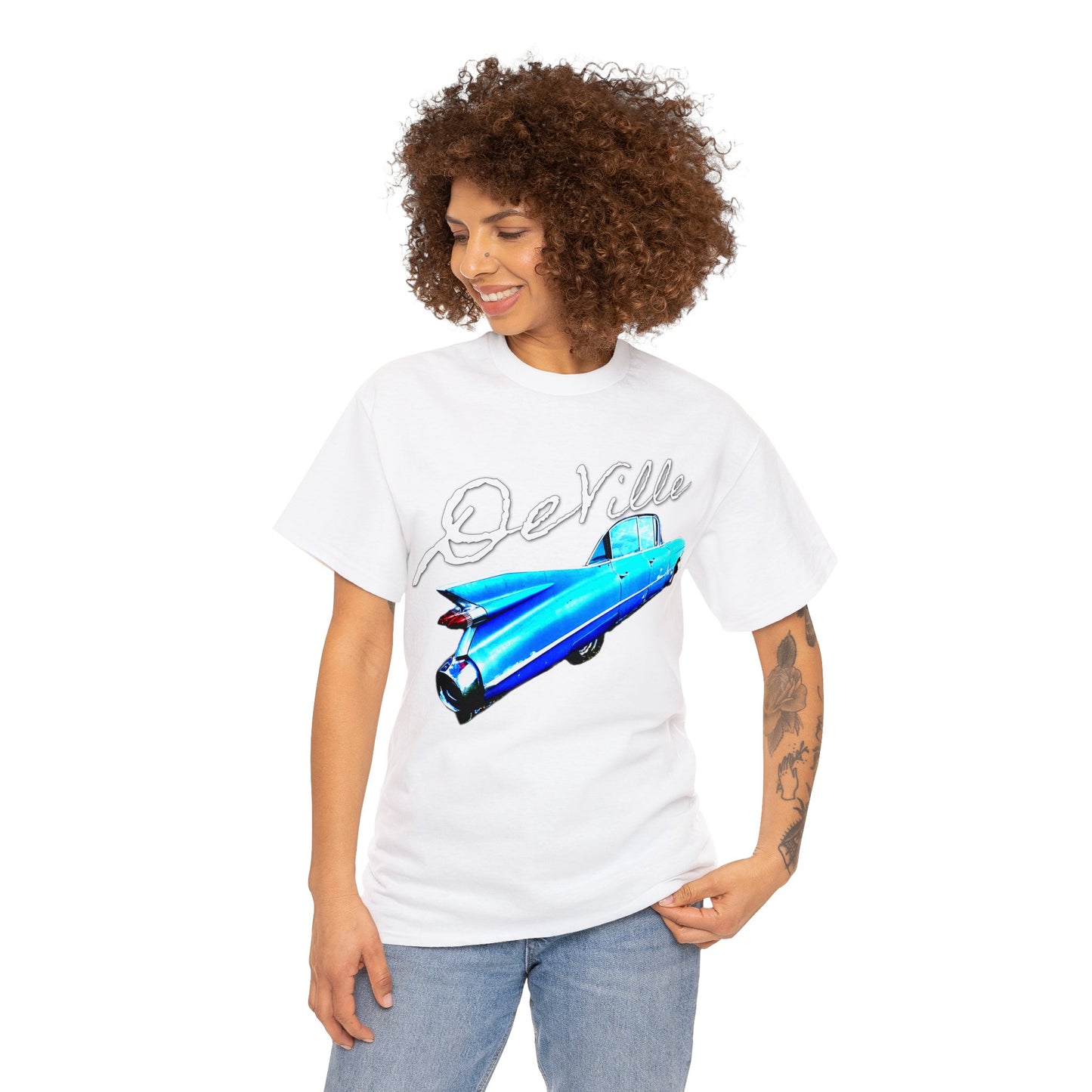 Deville Car, Antique American Car, Retro American Car, Caddy Heavy Cotton Tee