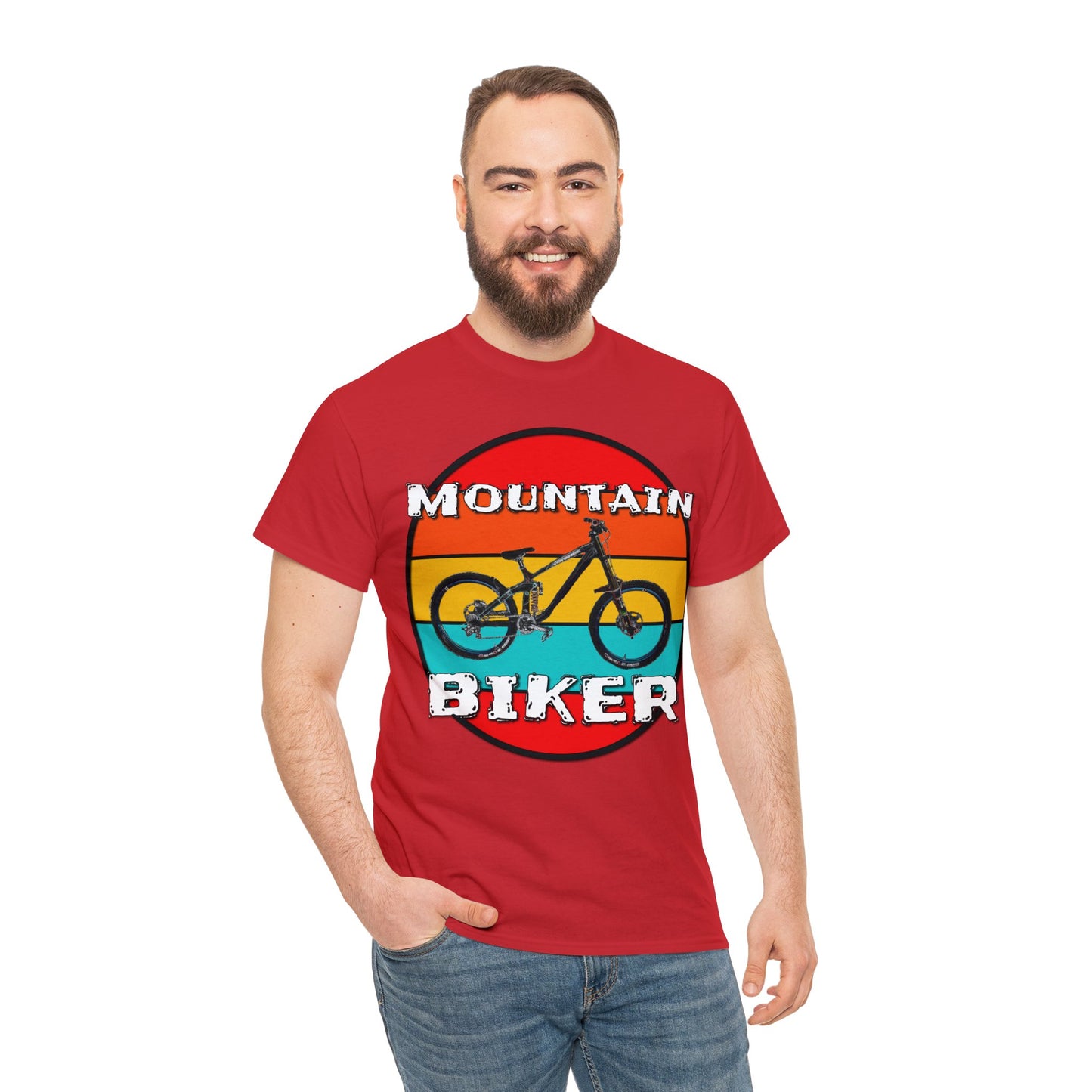 Mountain Bike, Mountain Biker, Full Suspension Moutain Bike Heavy Cotton Tee