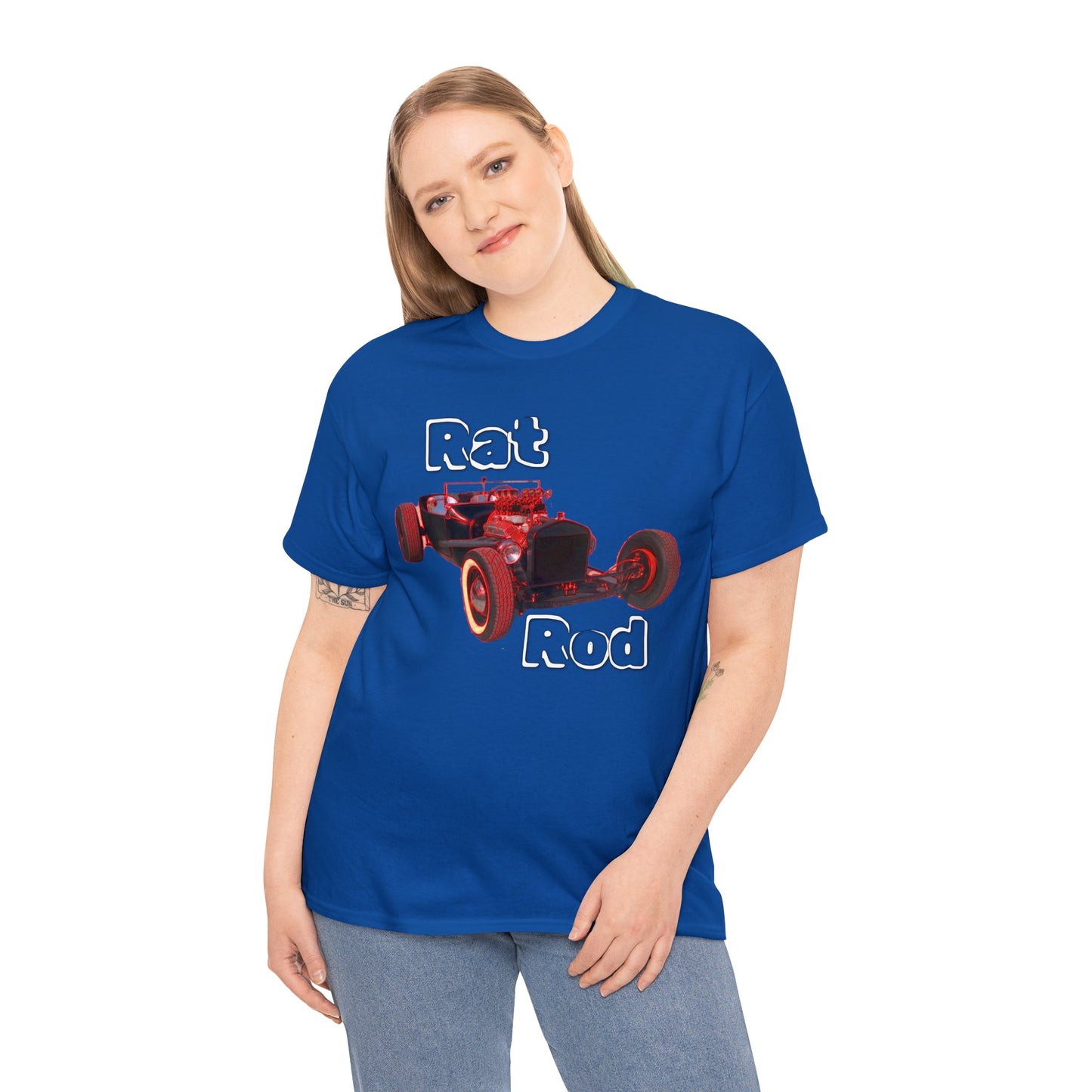 Hot Rod, Retro Rat Rod Car, Antique Automobile, Vintage Car, Rockabilly Heavy Cotton Tee
