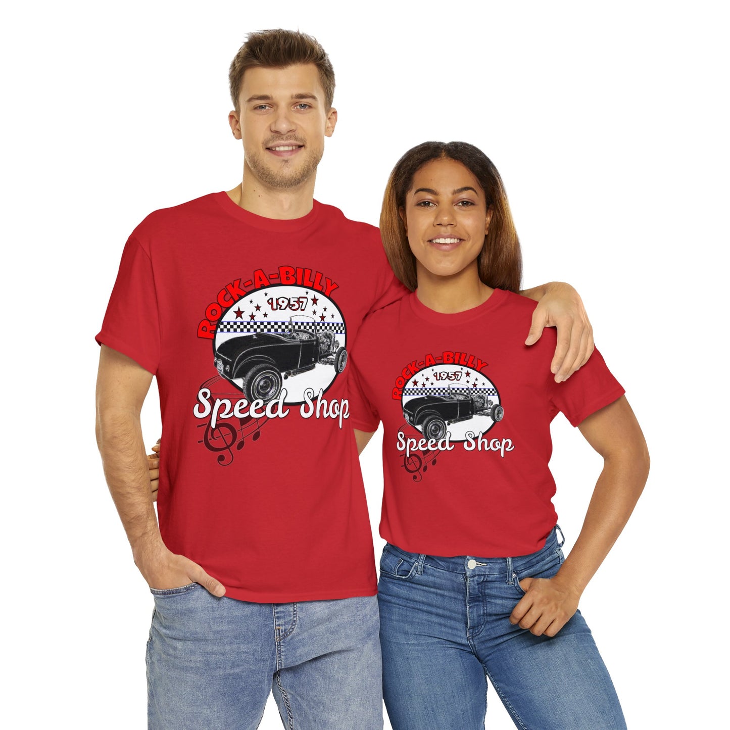 Rockabilly Model A Rat Rod Speed Shop 1957 Heavy Cotton Tee